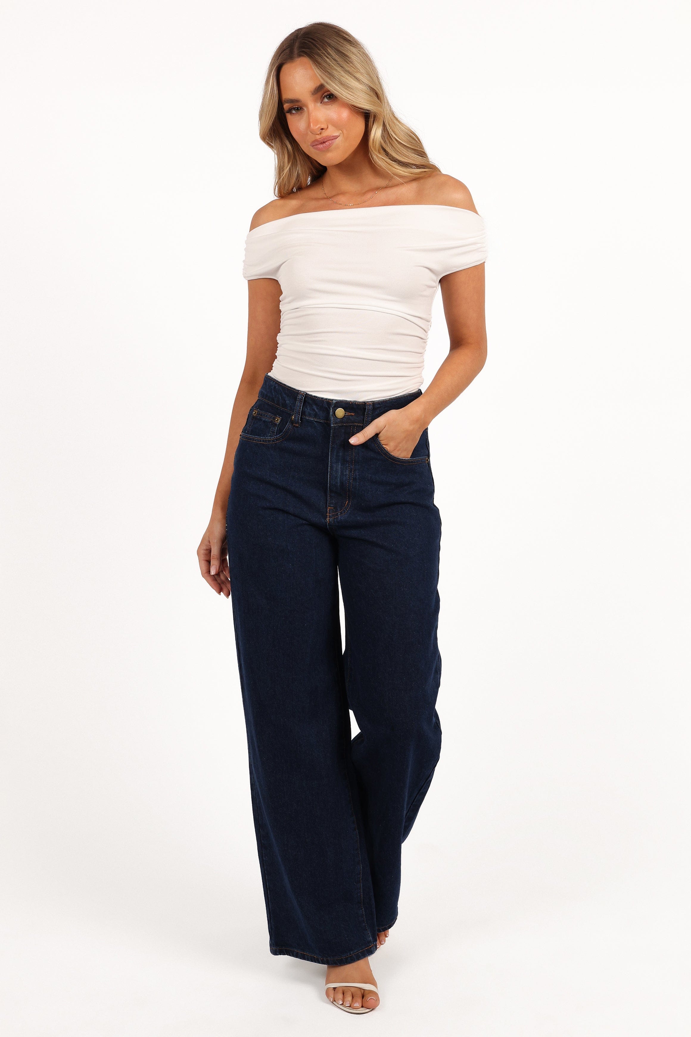 Petal and Pup USA TOPS Lanna Off Shoulder Top - White