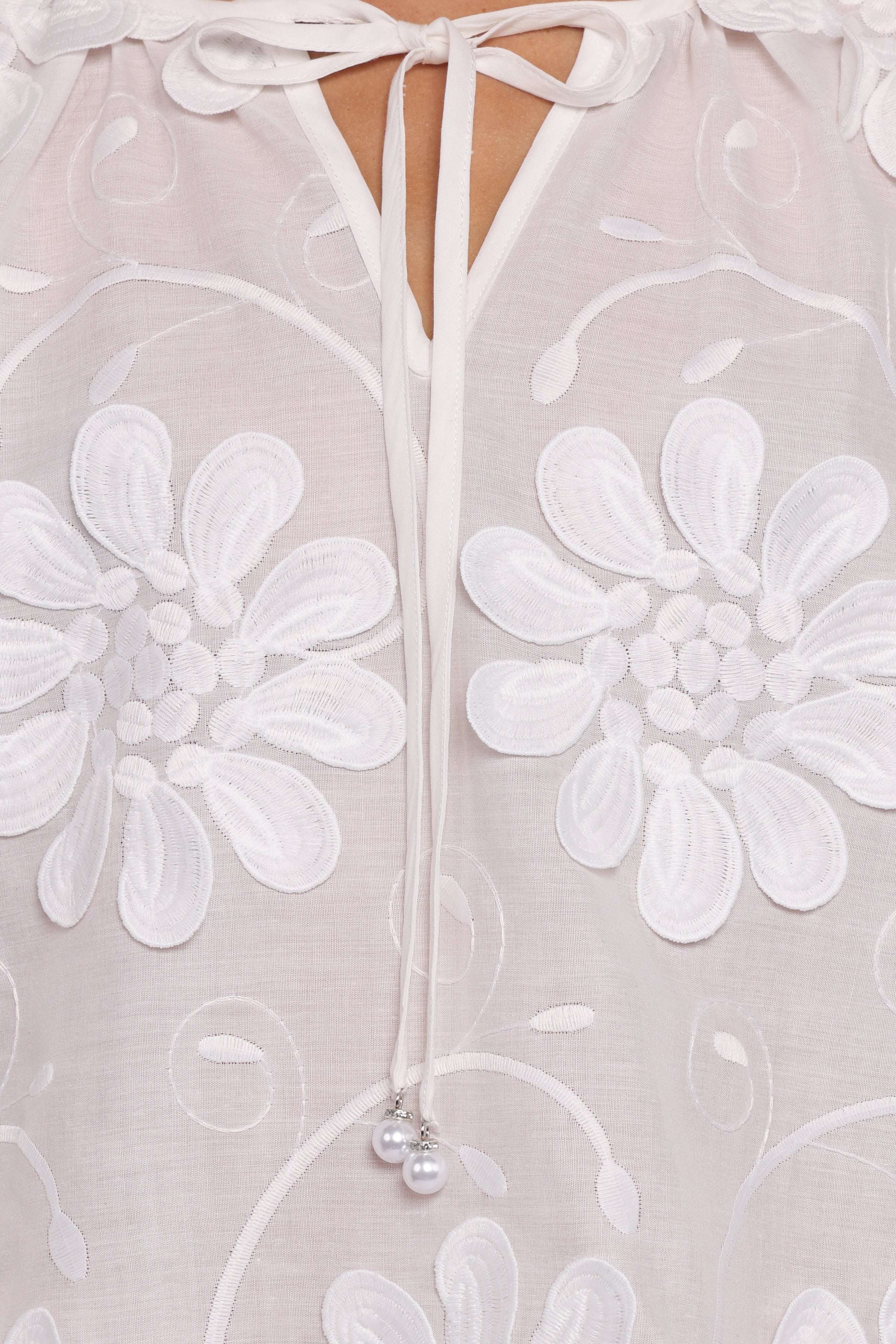 Petal and Pup USA TOPS Leire Embroidered Blouse - White