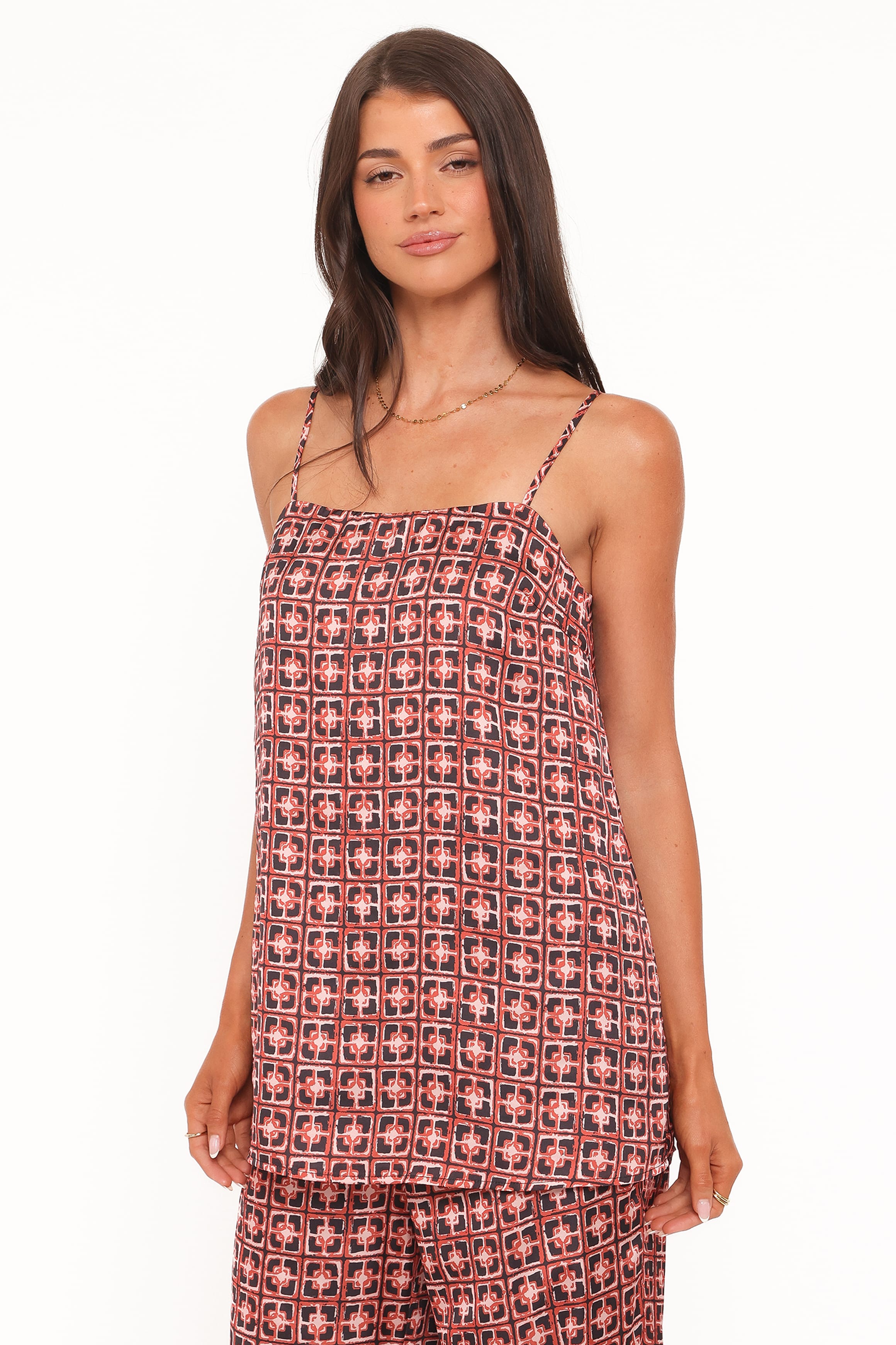 Petal and Pup USA TOPS Lexi Top - Red Geometric