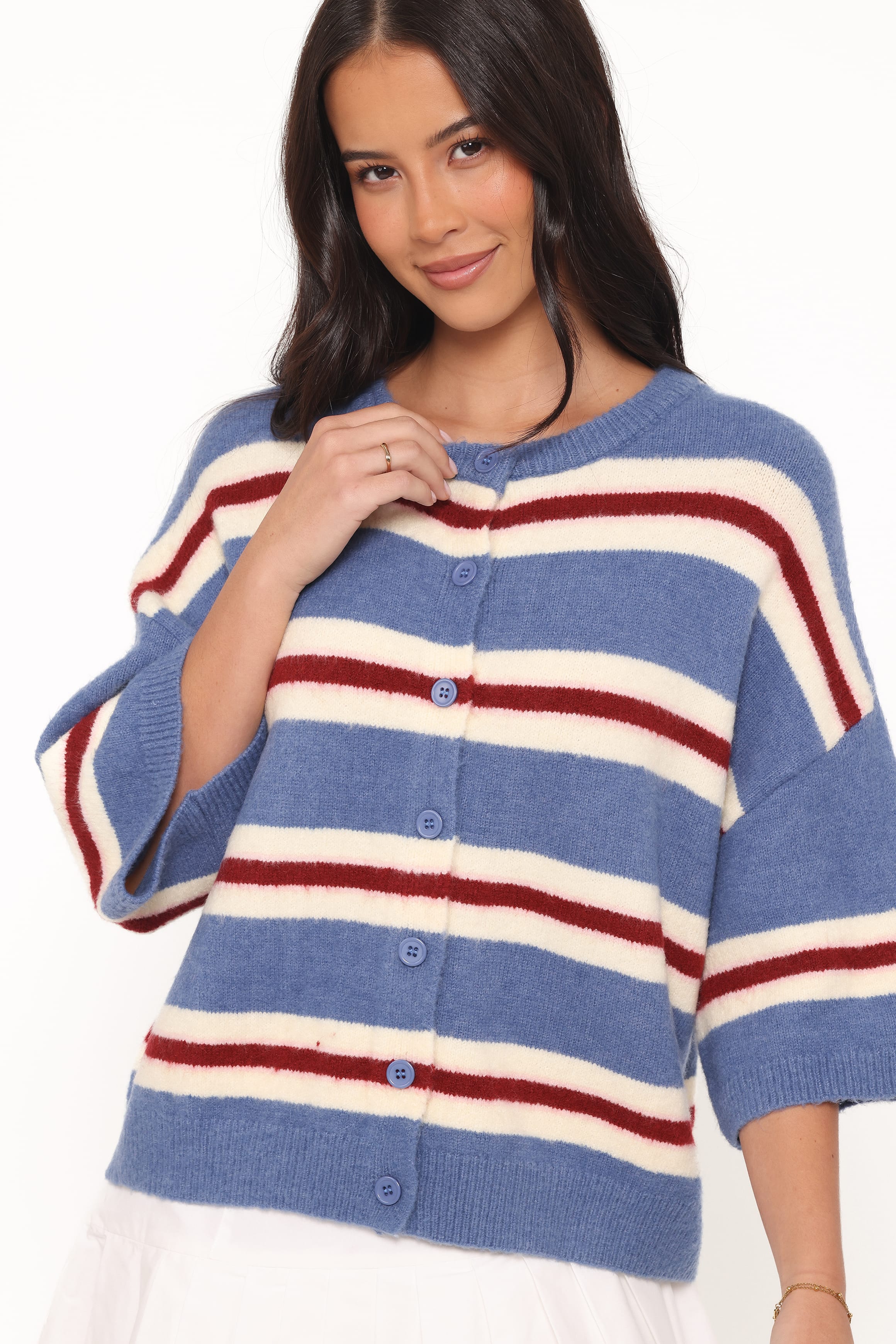 Petal and Pup USA TOPS Lilith Knit Top - Blue Stripe