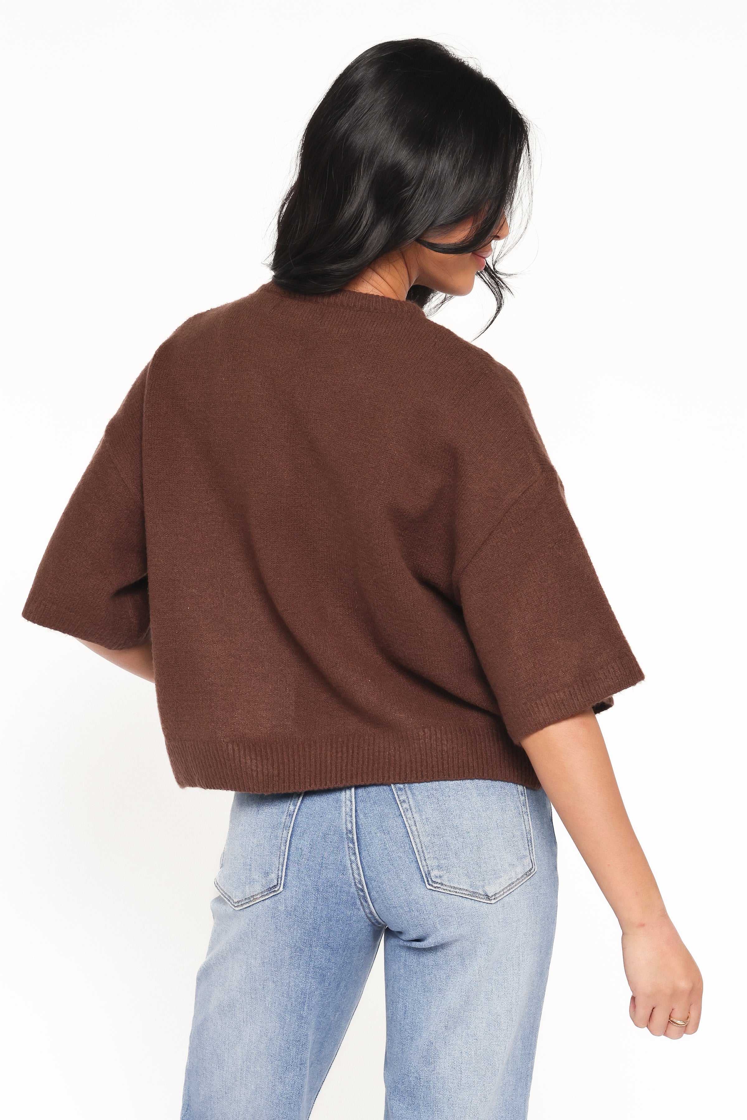 Petal and Pup USA TOPS Lilith Knit Top - Chocolate Brown
