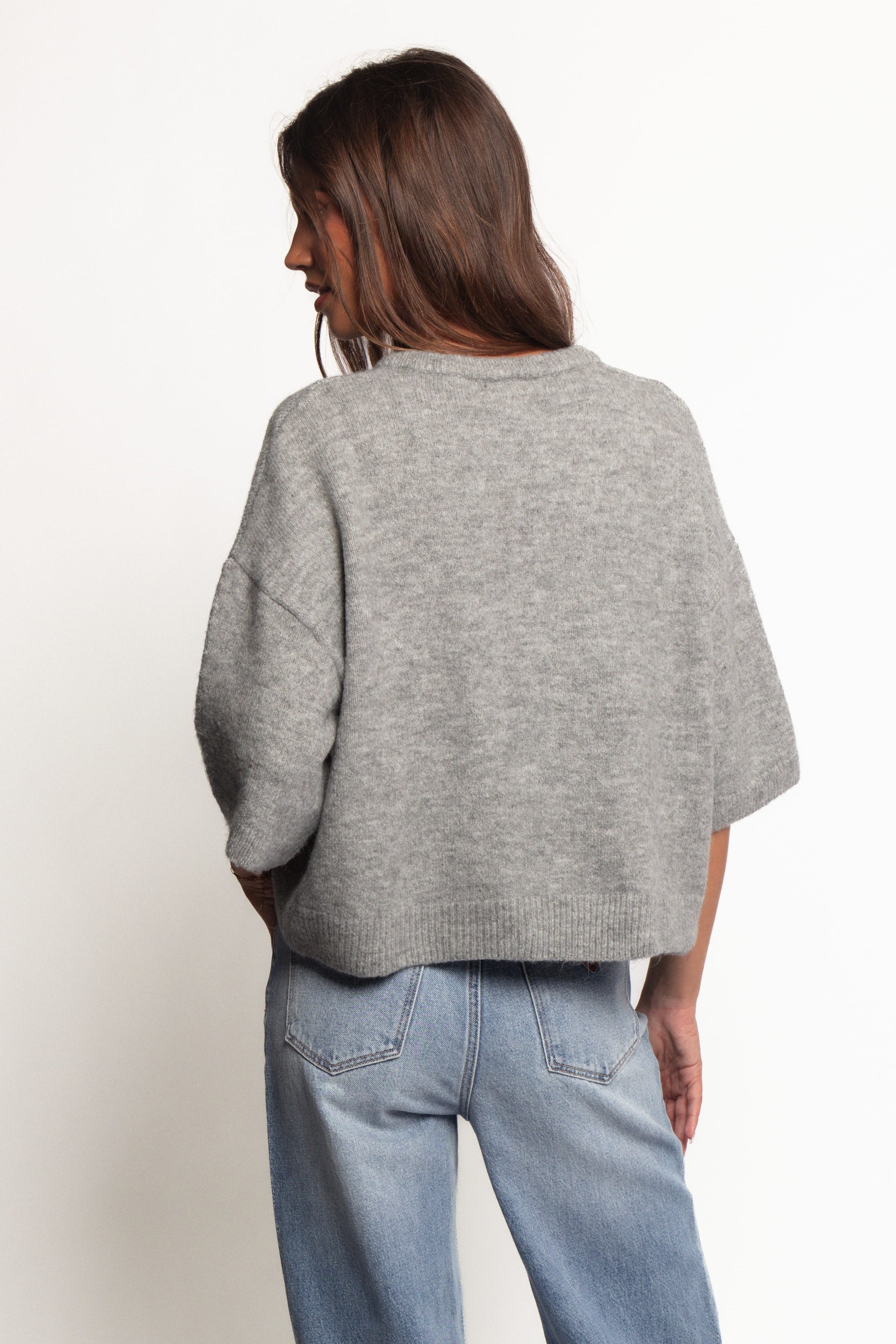 Petal and Pup USA TOPS Lilith Knit Top - Grey