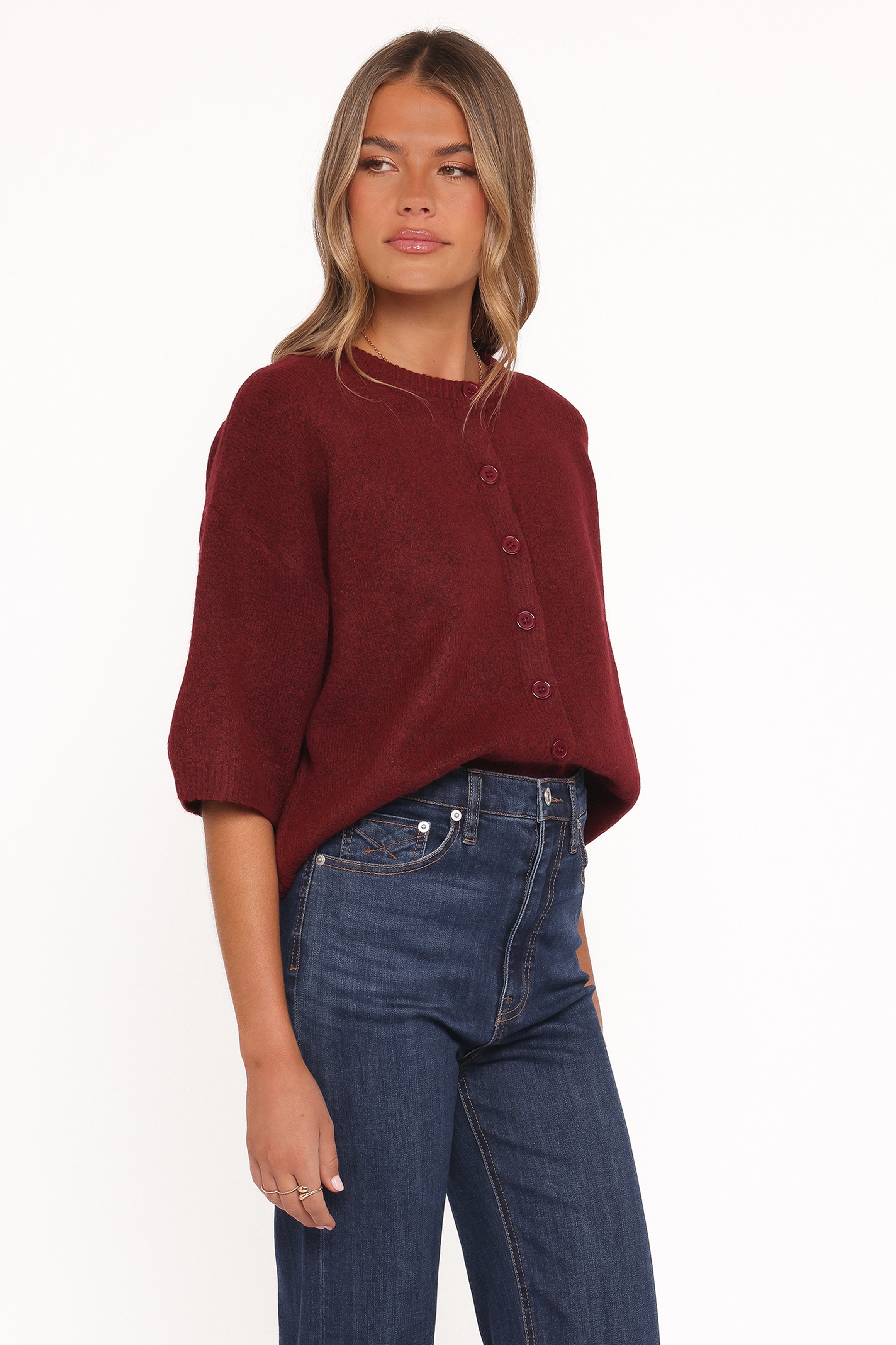 Petal and Pup USA TOPS Lilith Knit Top - Wine