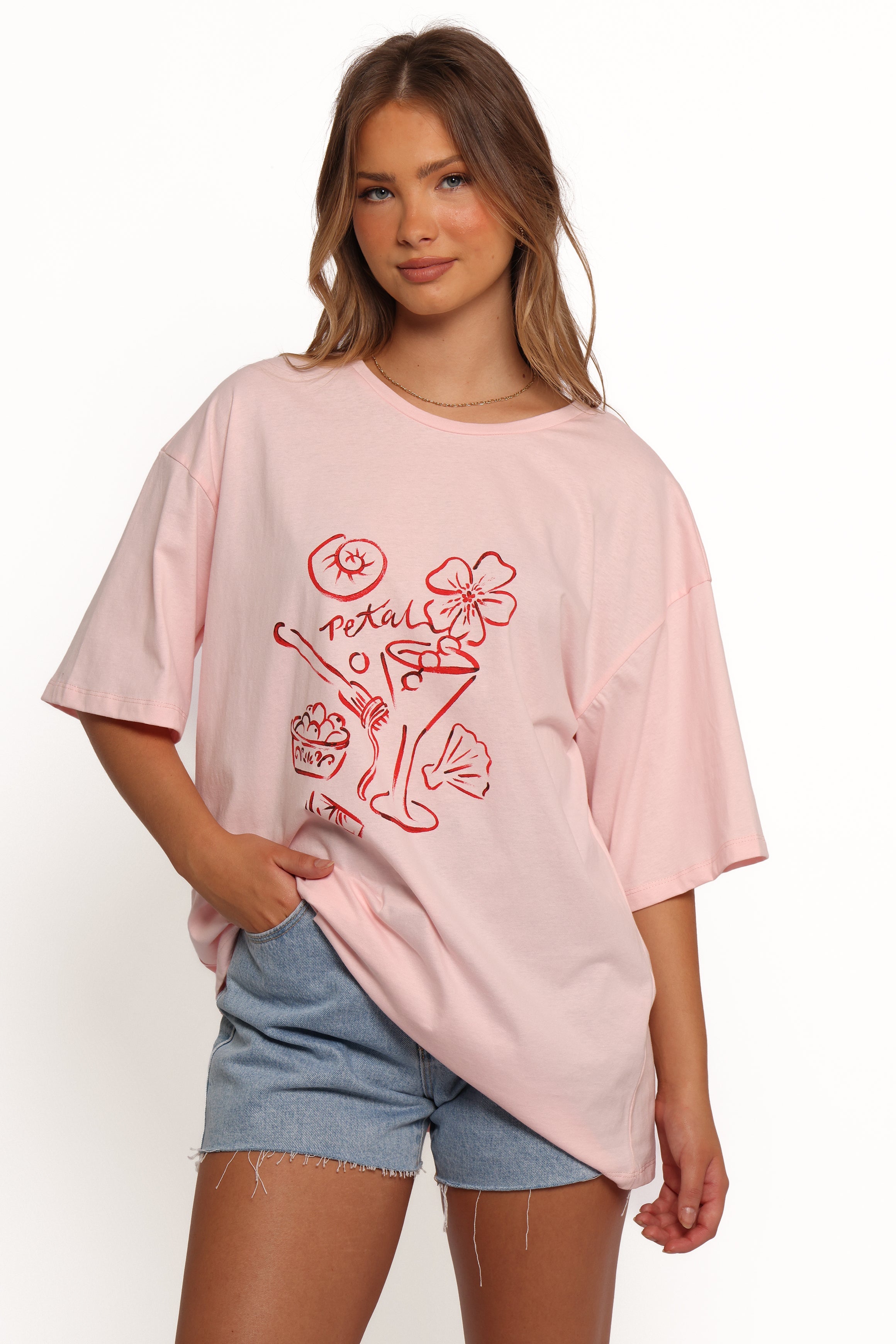 Petal and Pup USA TOPS Loa Graphic Tee - Pink/Red