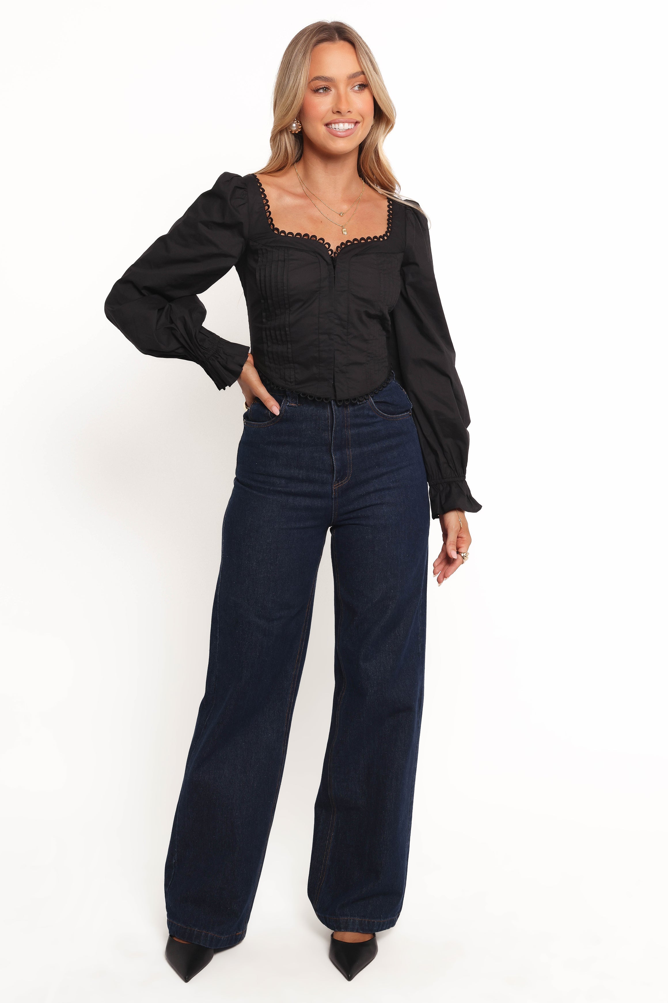 Petal and Pup USA TOPS Lorelei Corset Top - Black