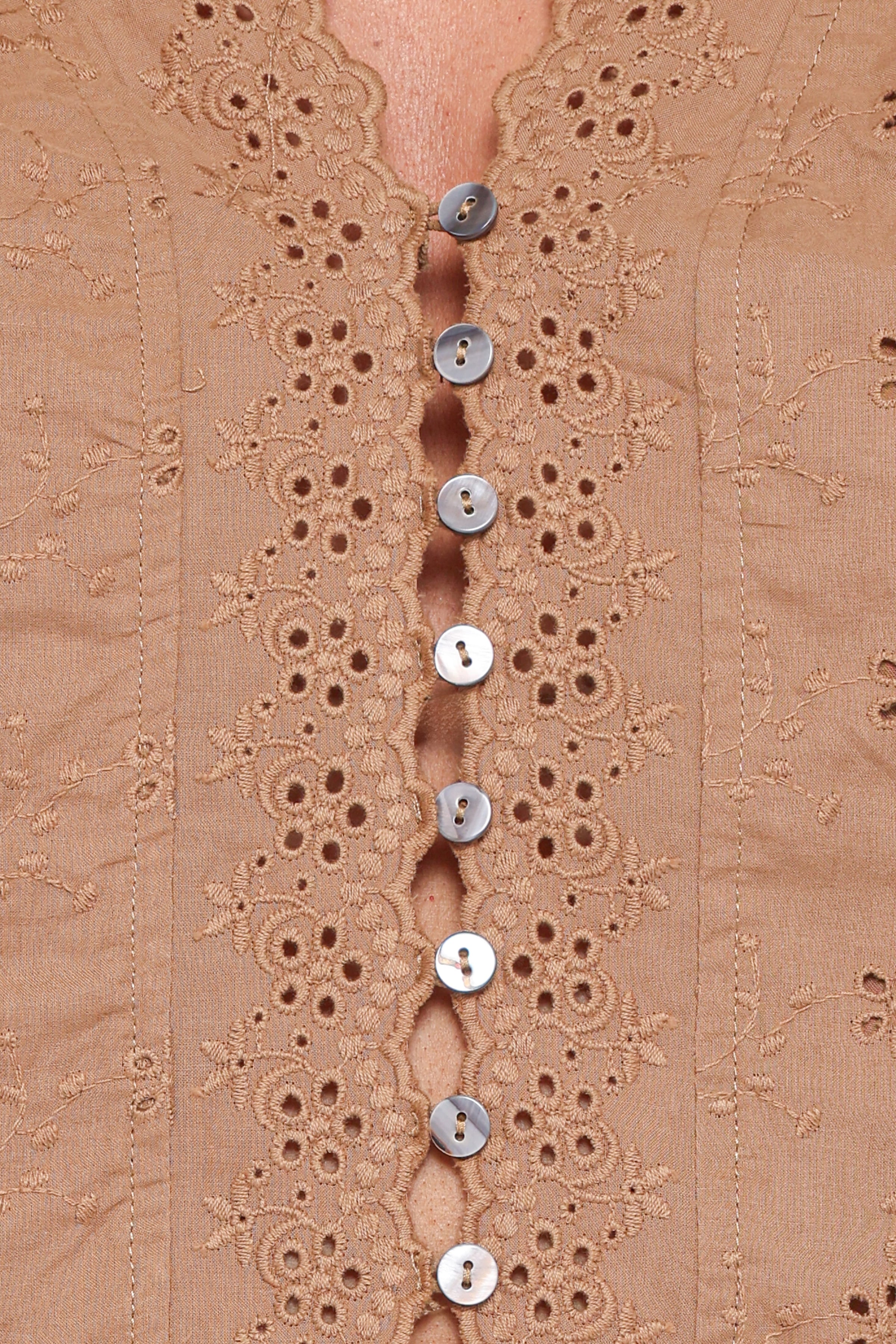 Petal and Pup USA TOPS Lorraine Eyelet Top - Brown