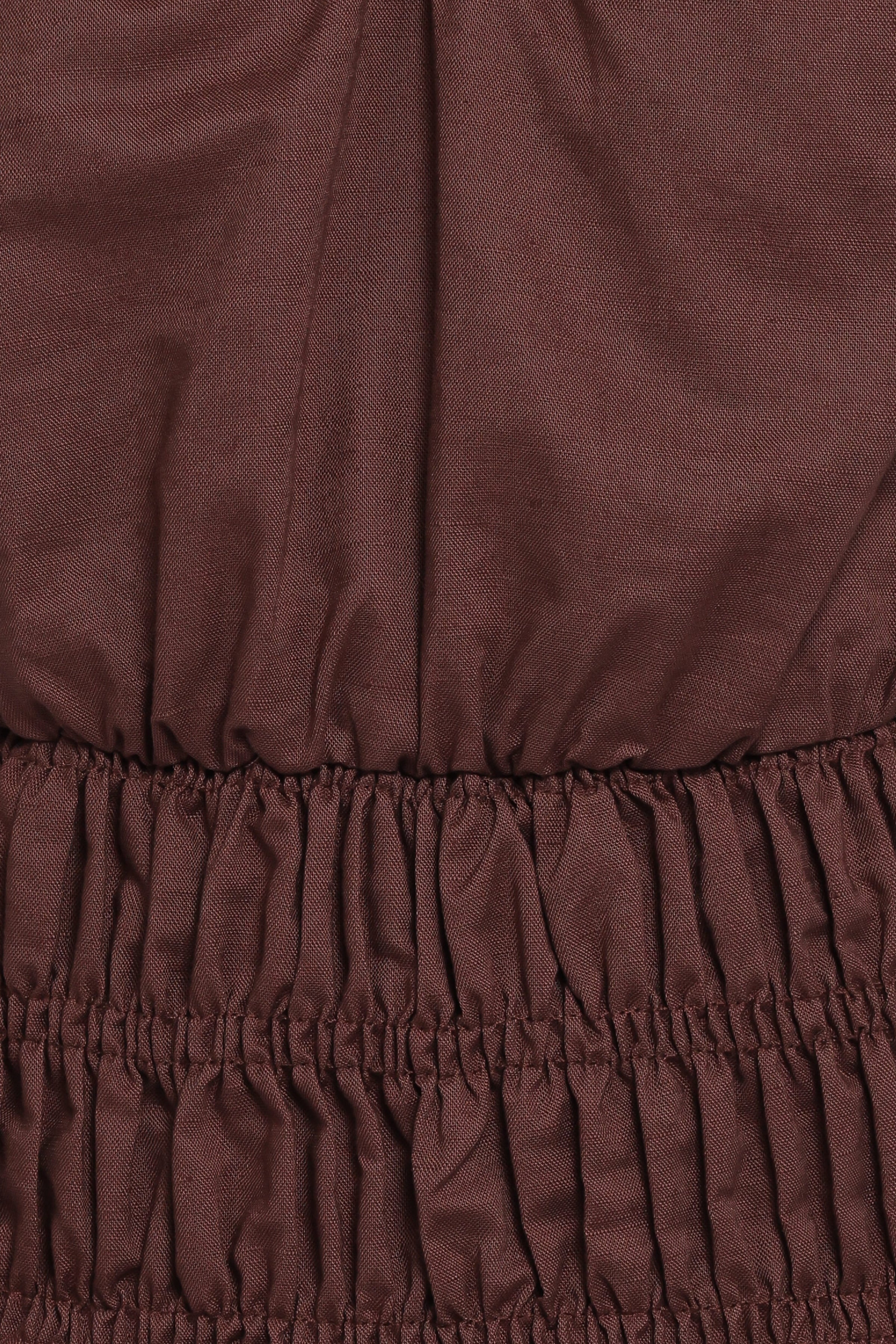 Petal and Pup USA TOPS Lucilla Shirred Waist Top - Chocolate