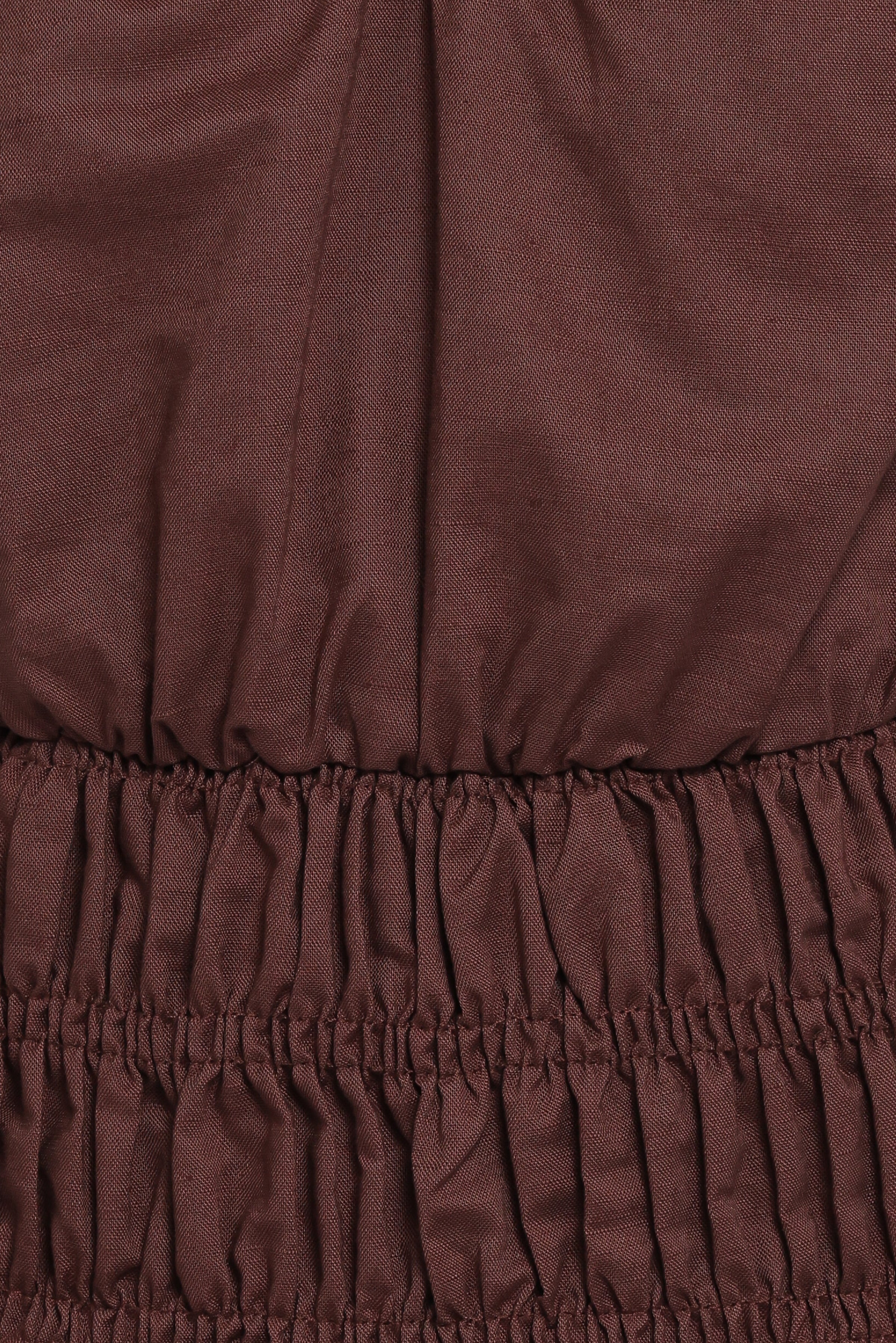 Petal and Pup USA TOPS Lucilla Shirred Waist Top - Chocolate