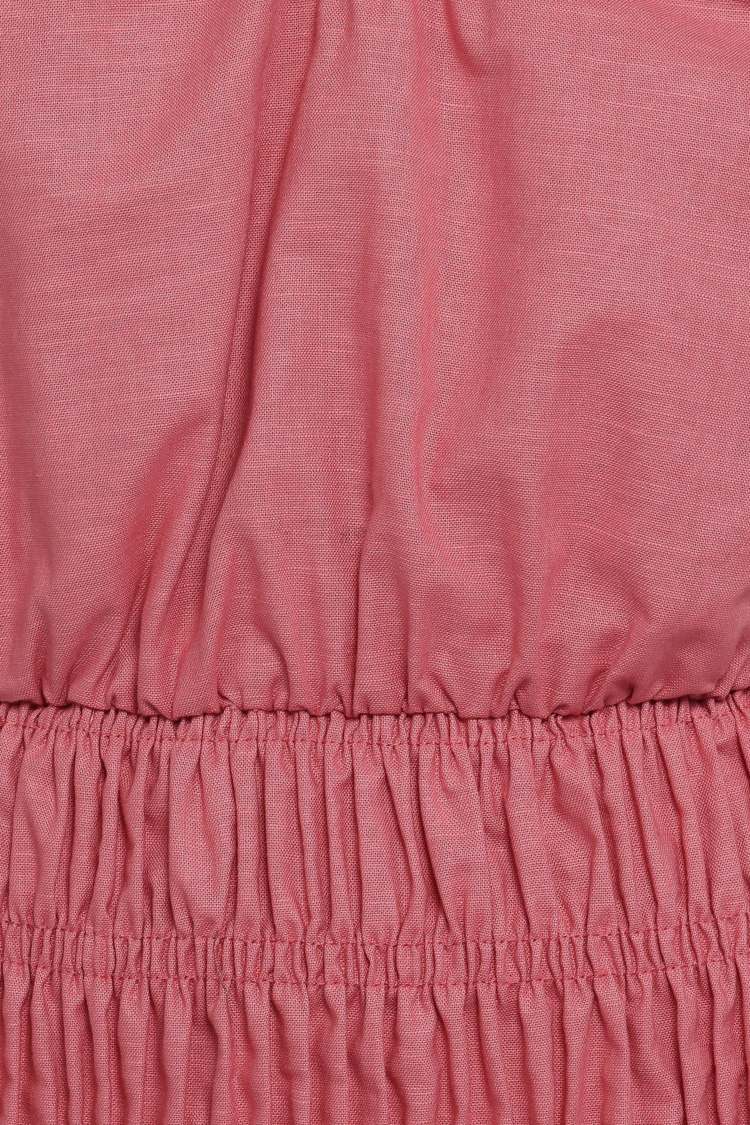 Petal and Pup USA TOPS Lucilla Shirred Waist Top - Petal Pink