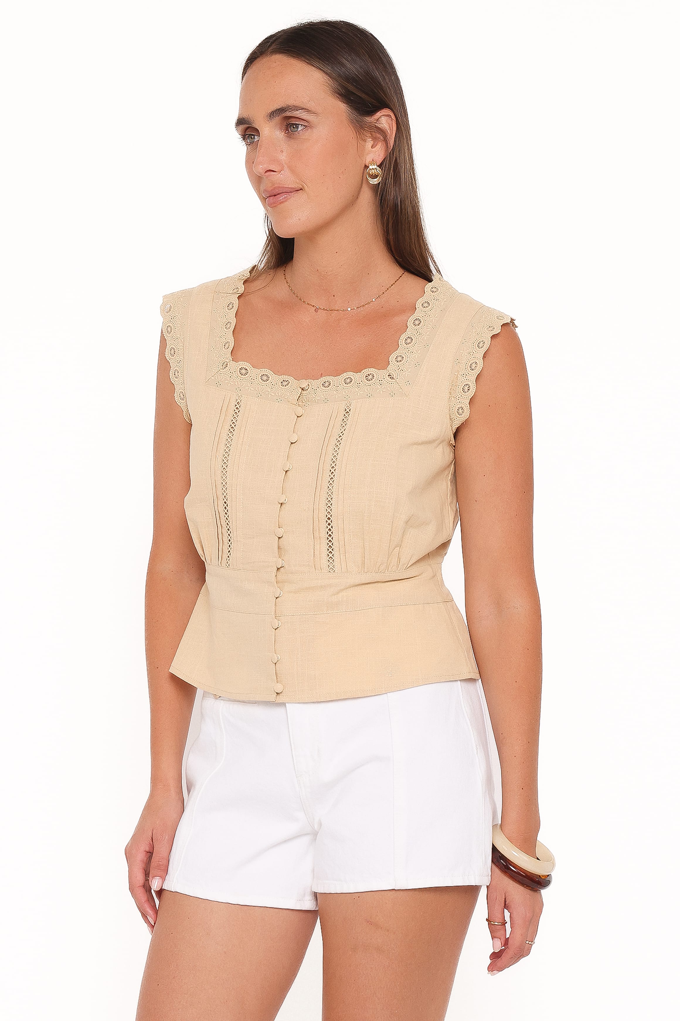 Petal and Pup USA TOPS Luke Button Top - Khaki