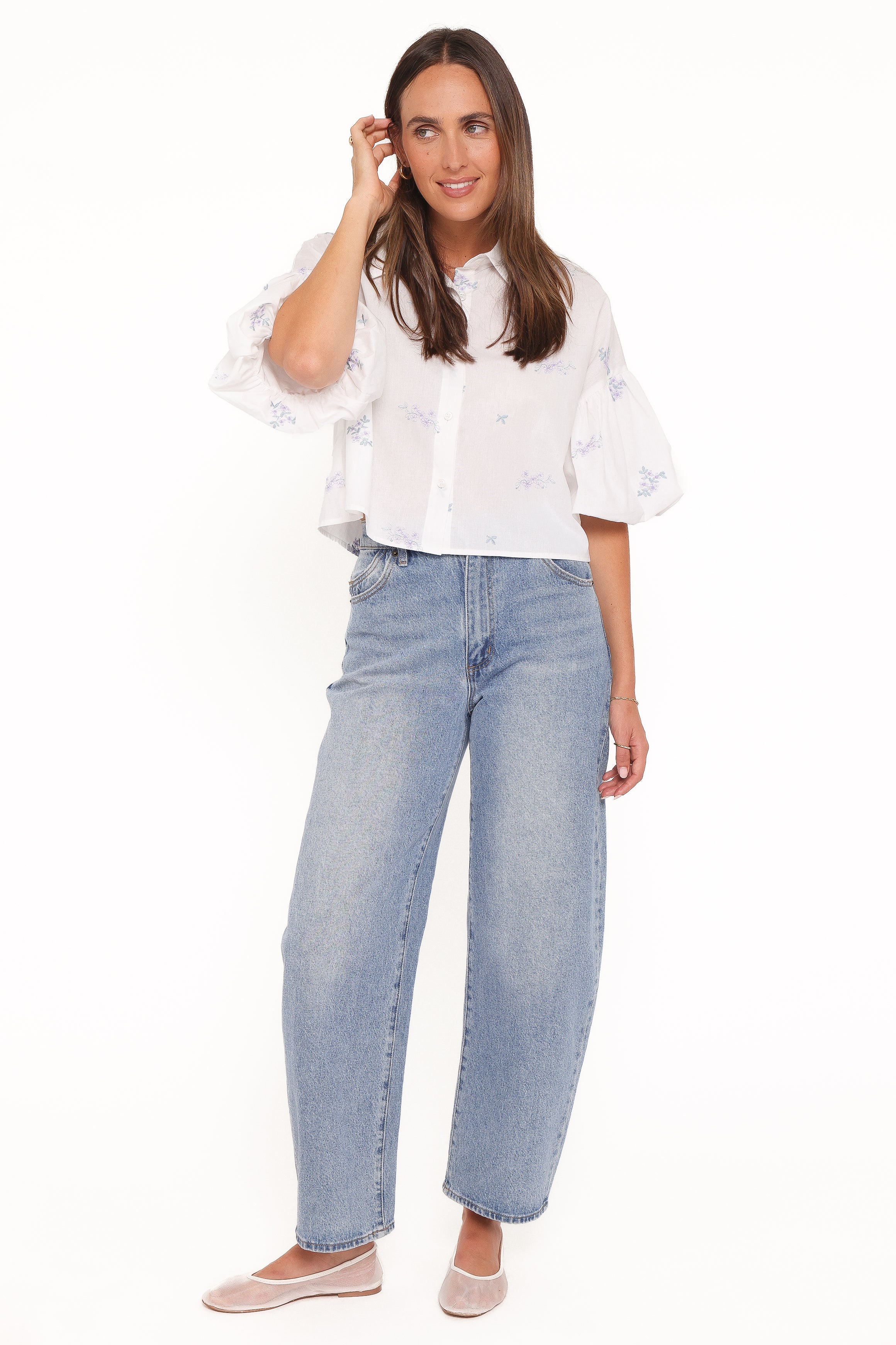 Petal and Pup USA TOPS Luneth Button Up Blouse - White