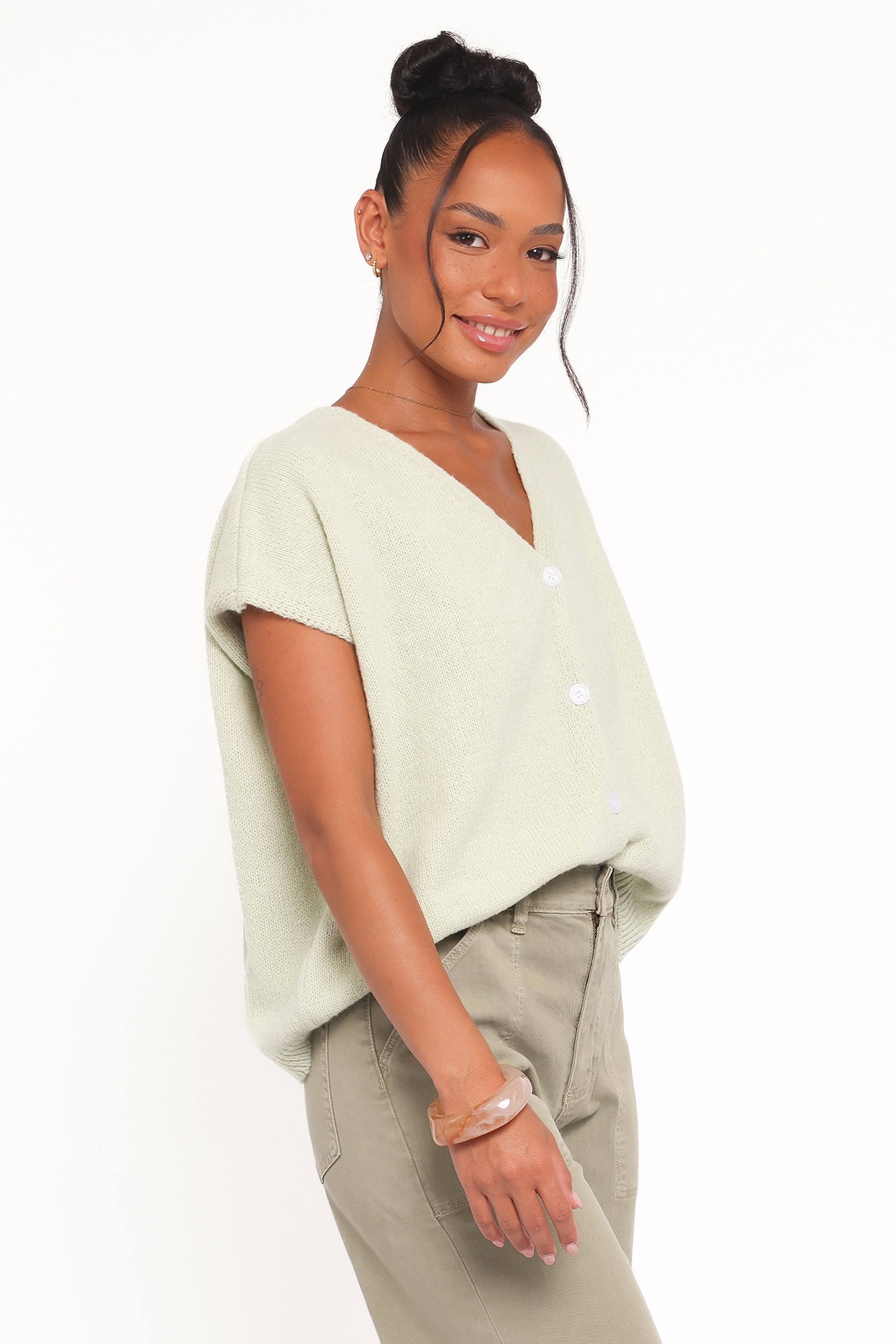Petal and Pup USA TOPS Mariana Knit Vest - Sage