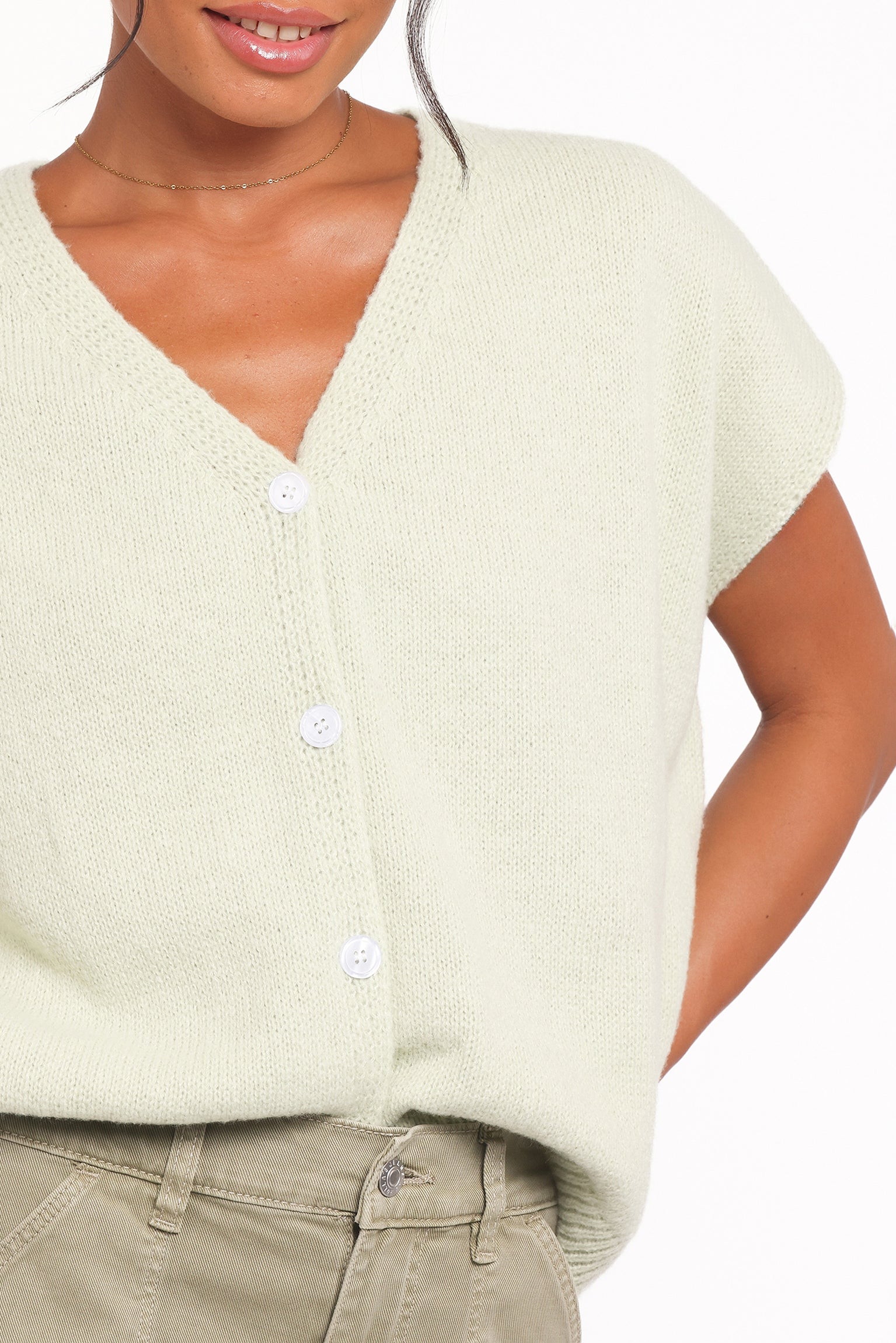 Petal and Pup USA TOPS Mariana Knit Vest - Sage