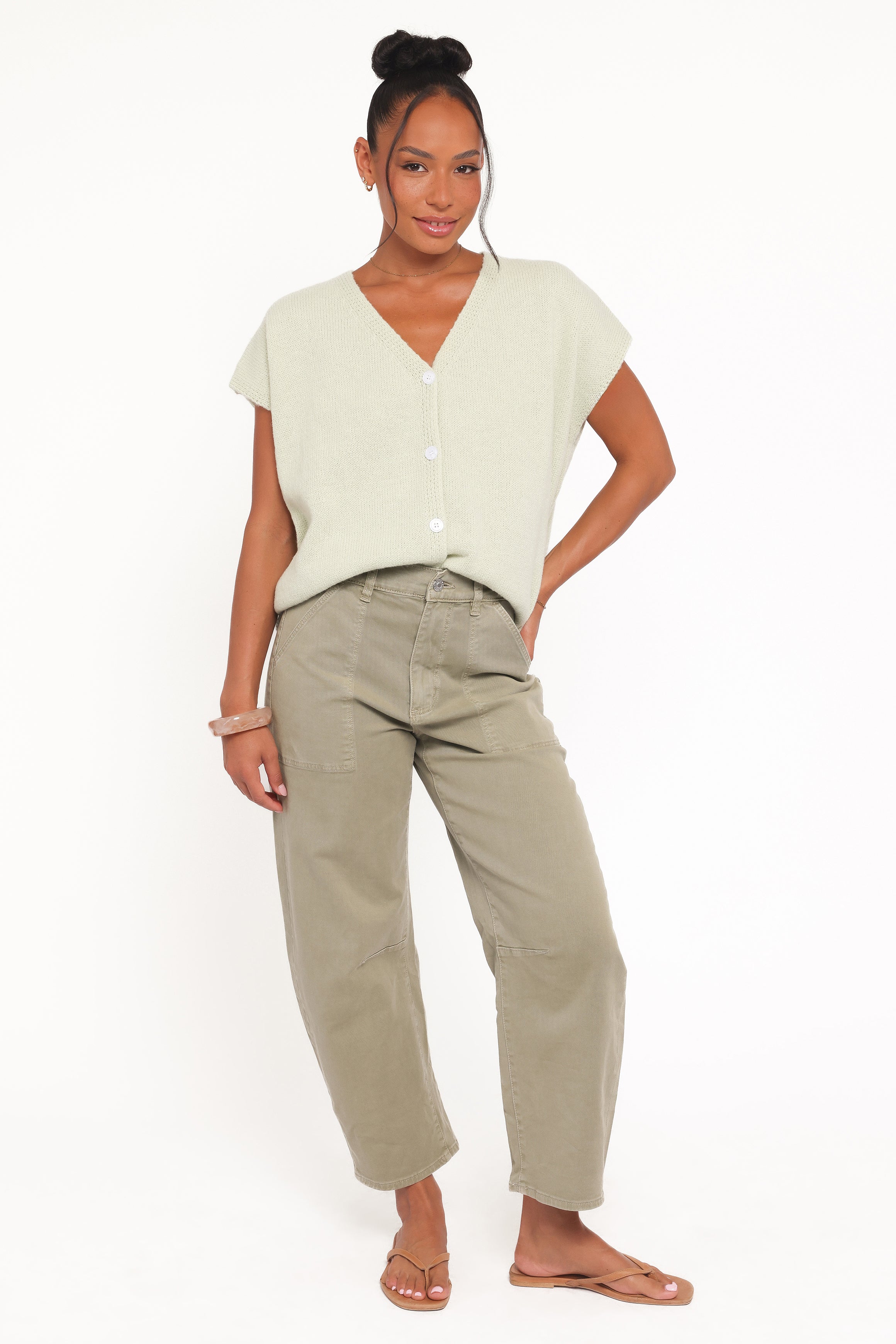 Petal and Pup USA TOPS Mariana Knit Vest - Sage