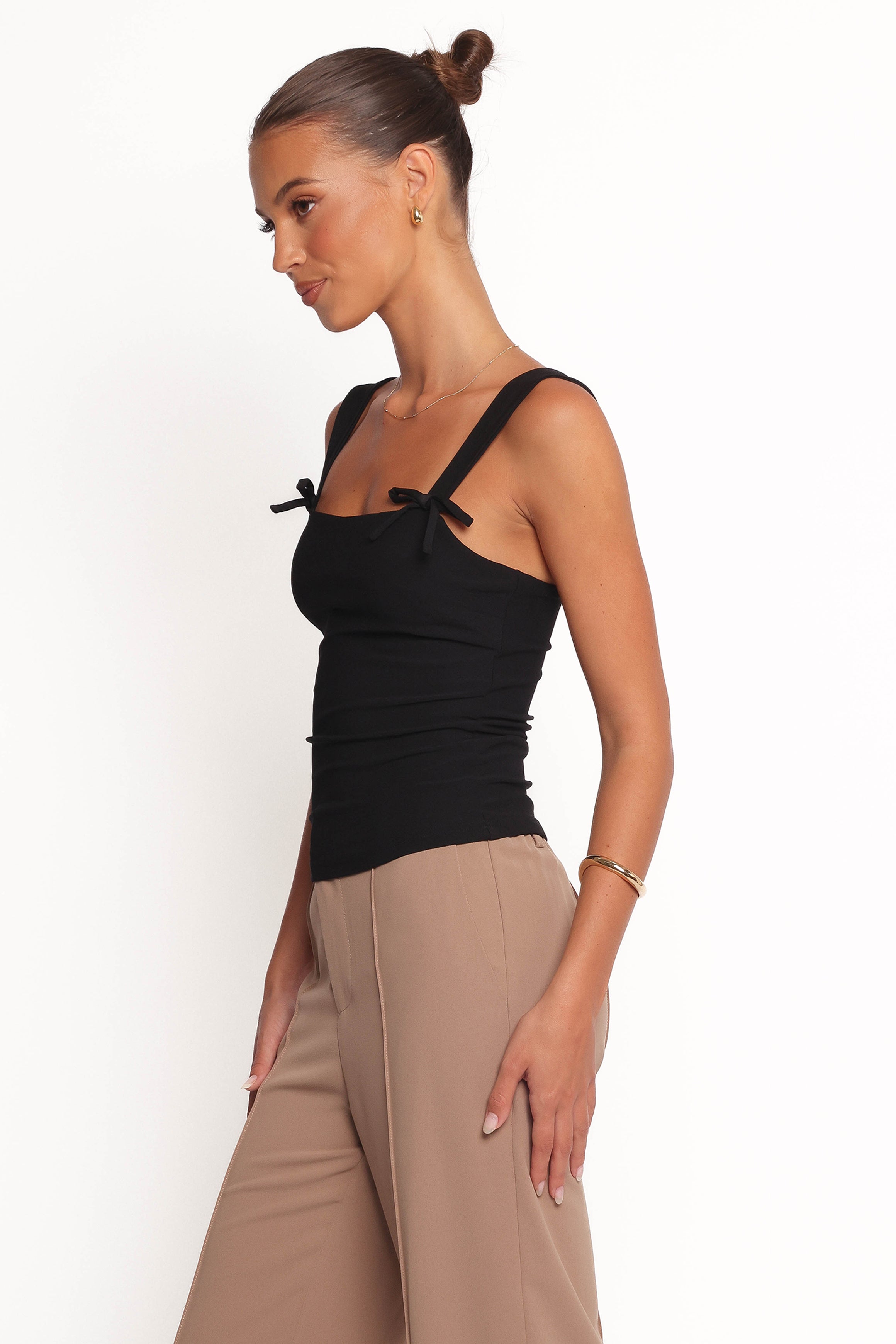 Petal and Pup USA TOPS Marley Bow Knit Top - Black