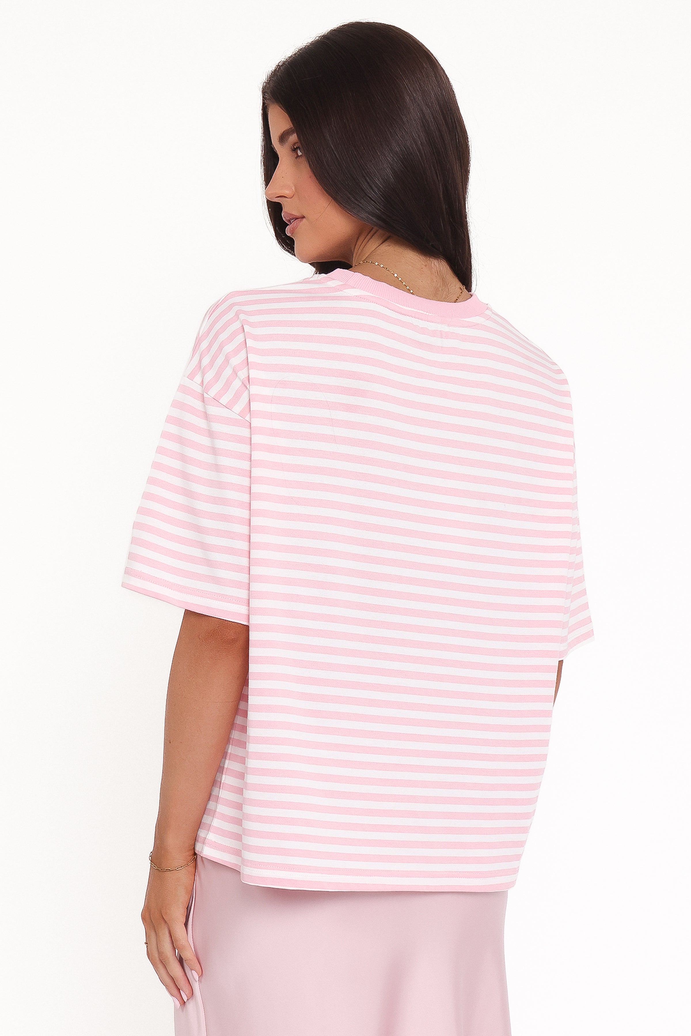 Petal and Pup USA TOPS Marly Je T'Aime Tee - Pink Stripe