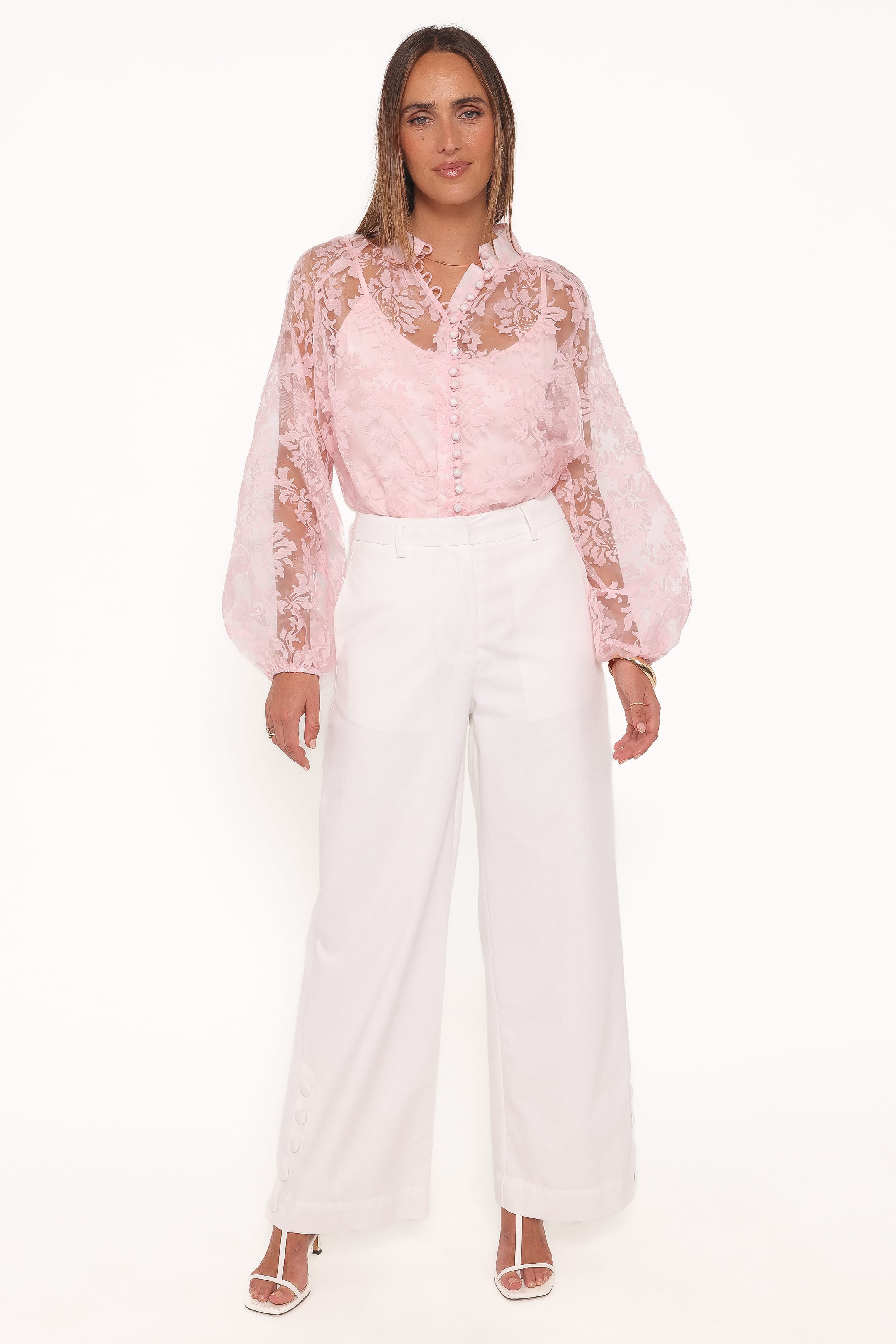 Petal and Pup USA TOPS Marni Organza Top - Pink Floral