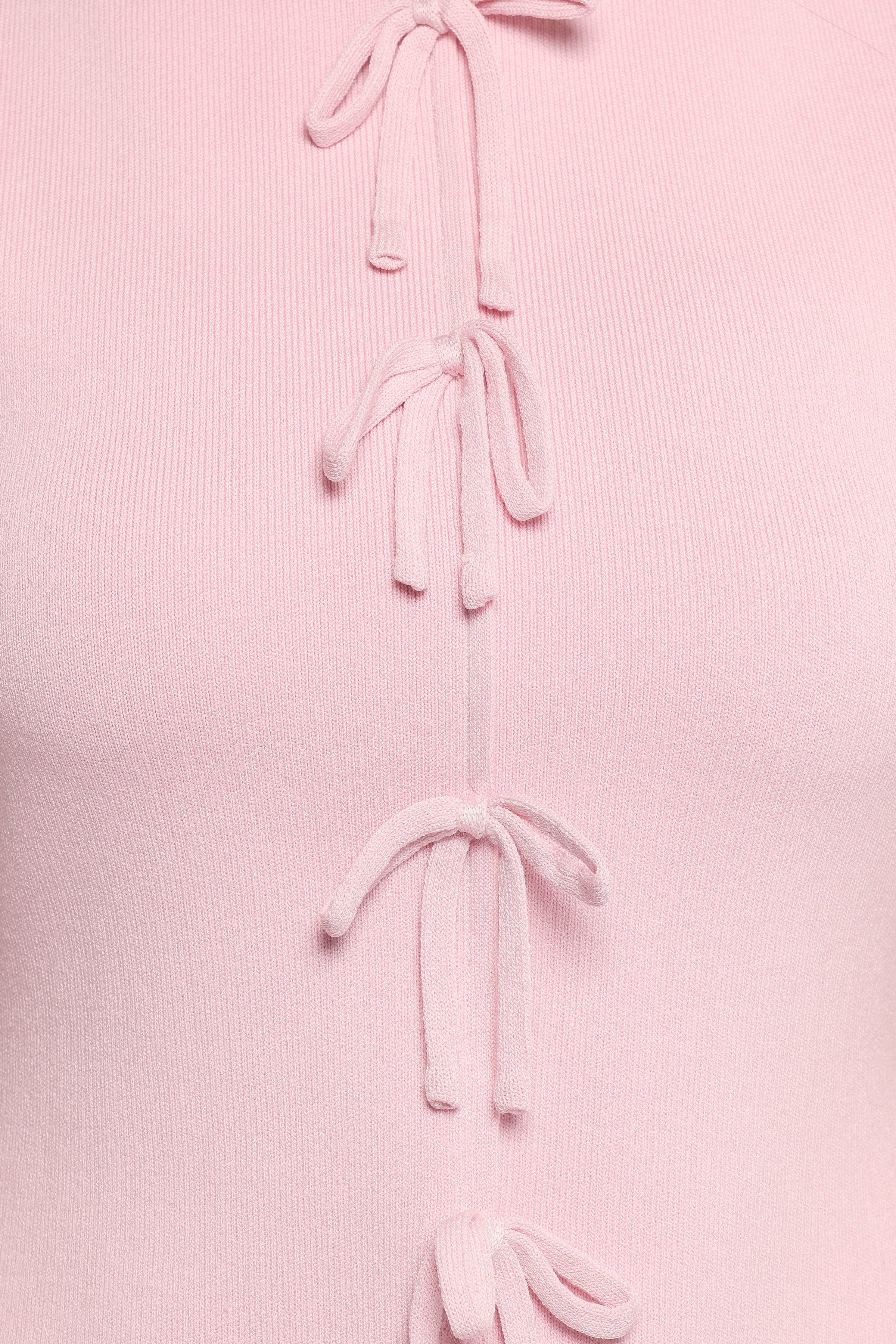 Petal and Pup USA TOPS Milani Bow Knitted Top - Light Pink