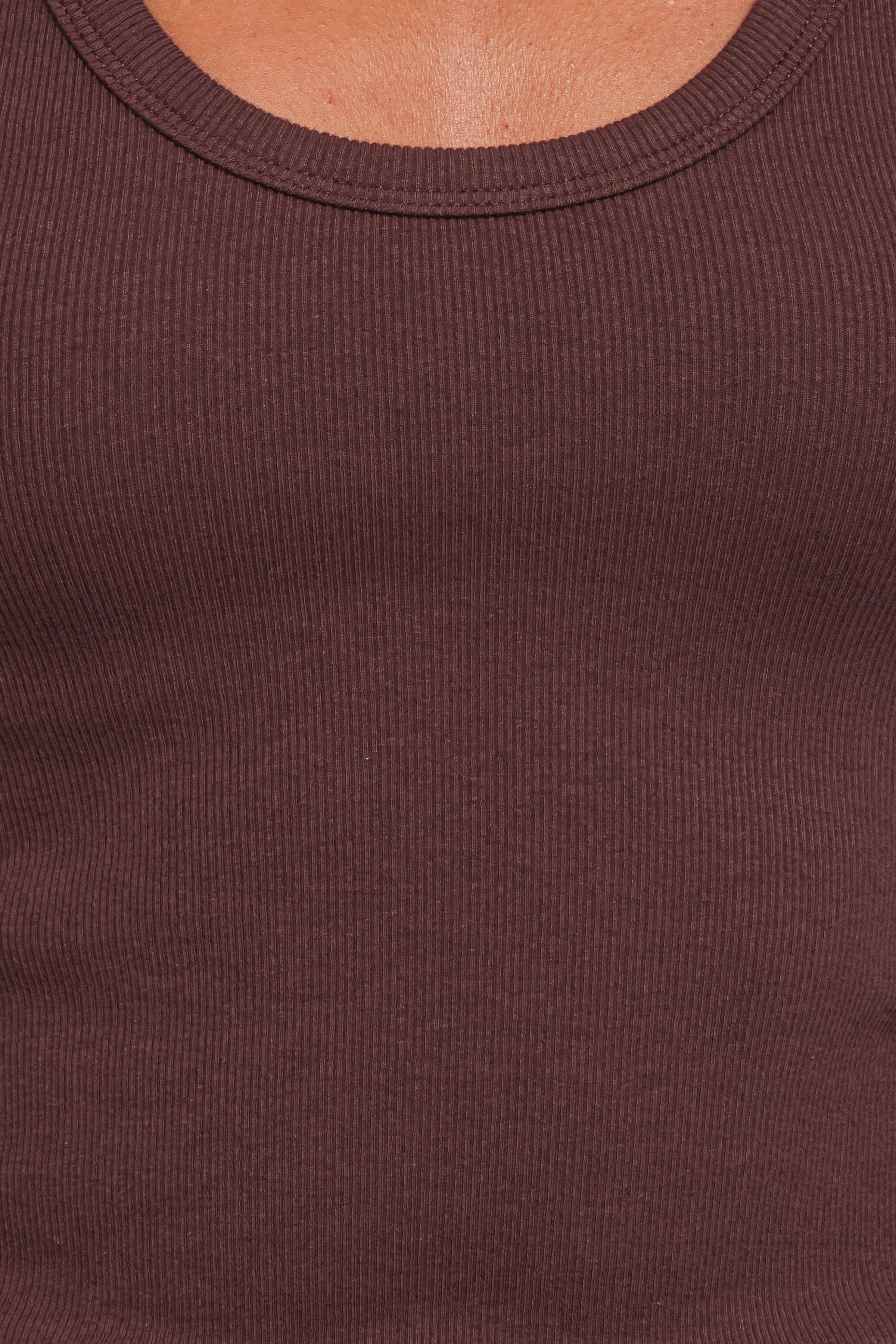 Petal and Pup USA TOPS Miles Racerback Rib Knit Tank Top - Espresso