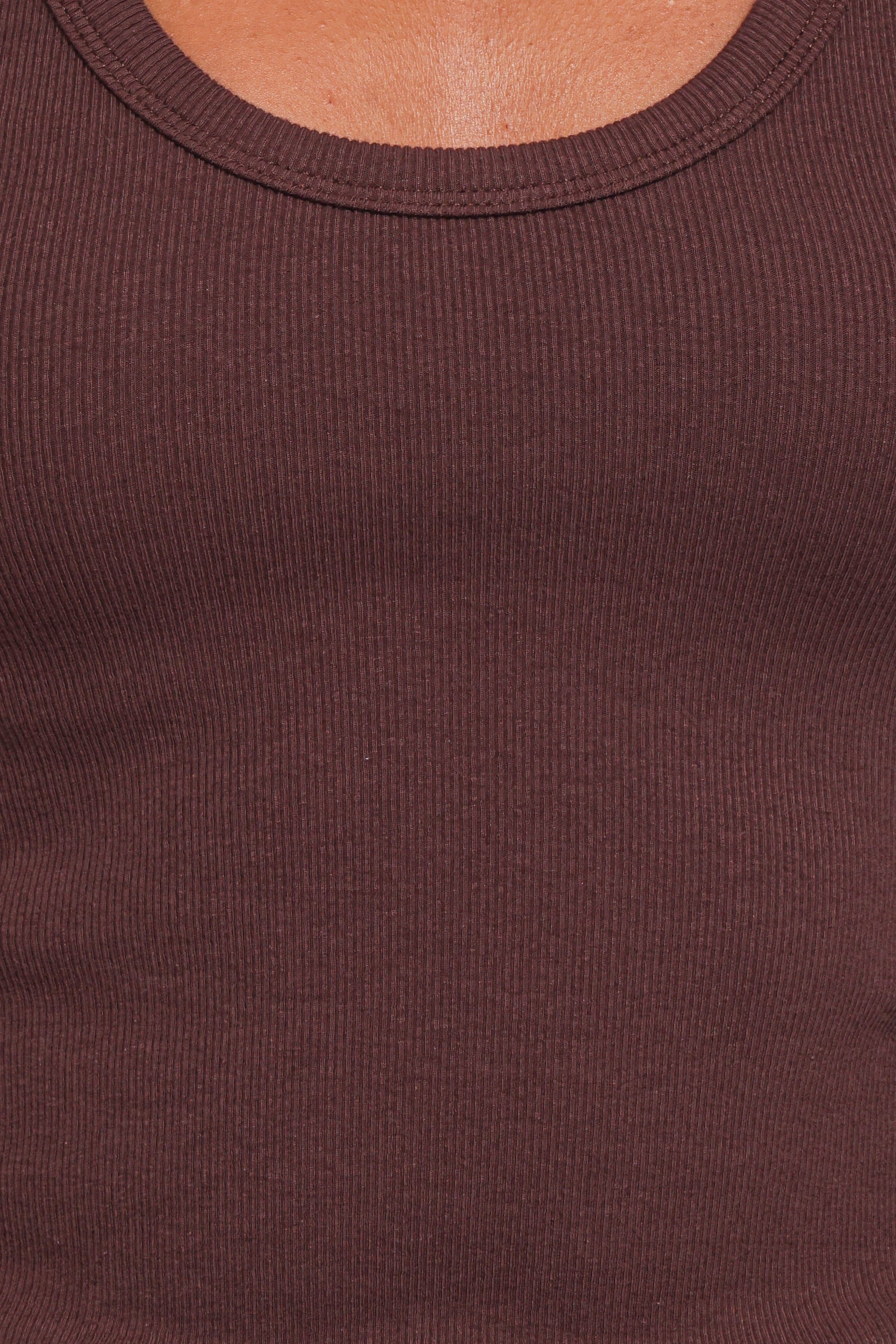 Petal and Pup USA TOPS Miles Racerback Rib Knit Tank Top - Espresso