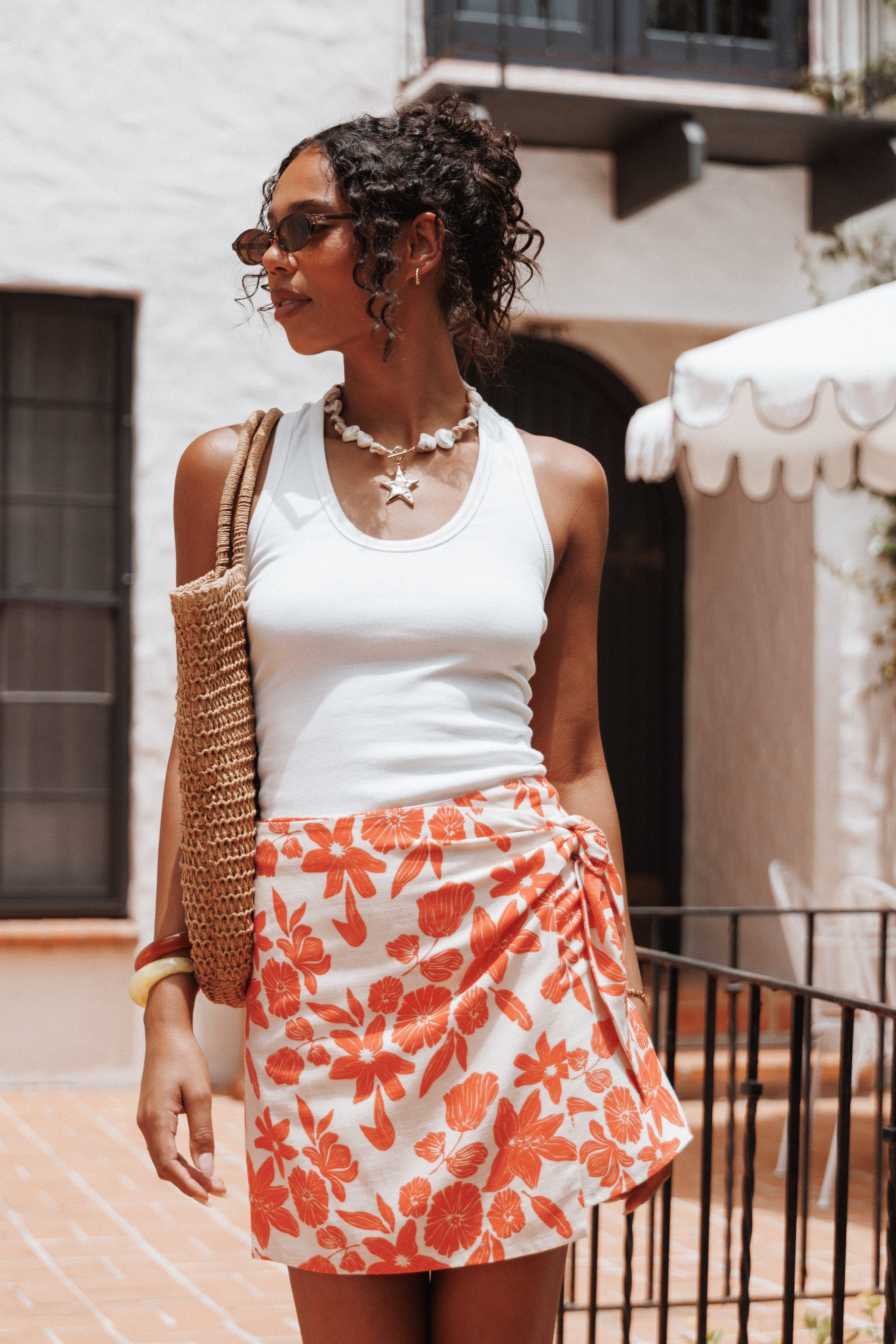 Petal and Pup USA TOPS Miles Racerback Rib Knit Tank Top - White