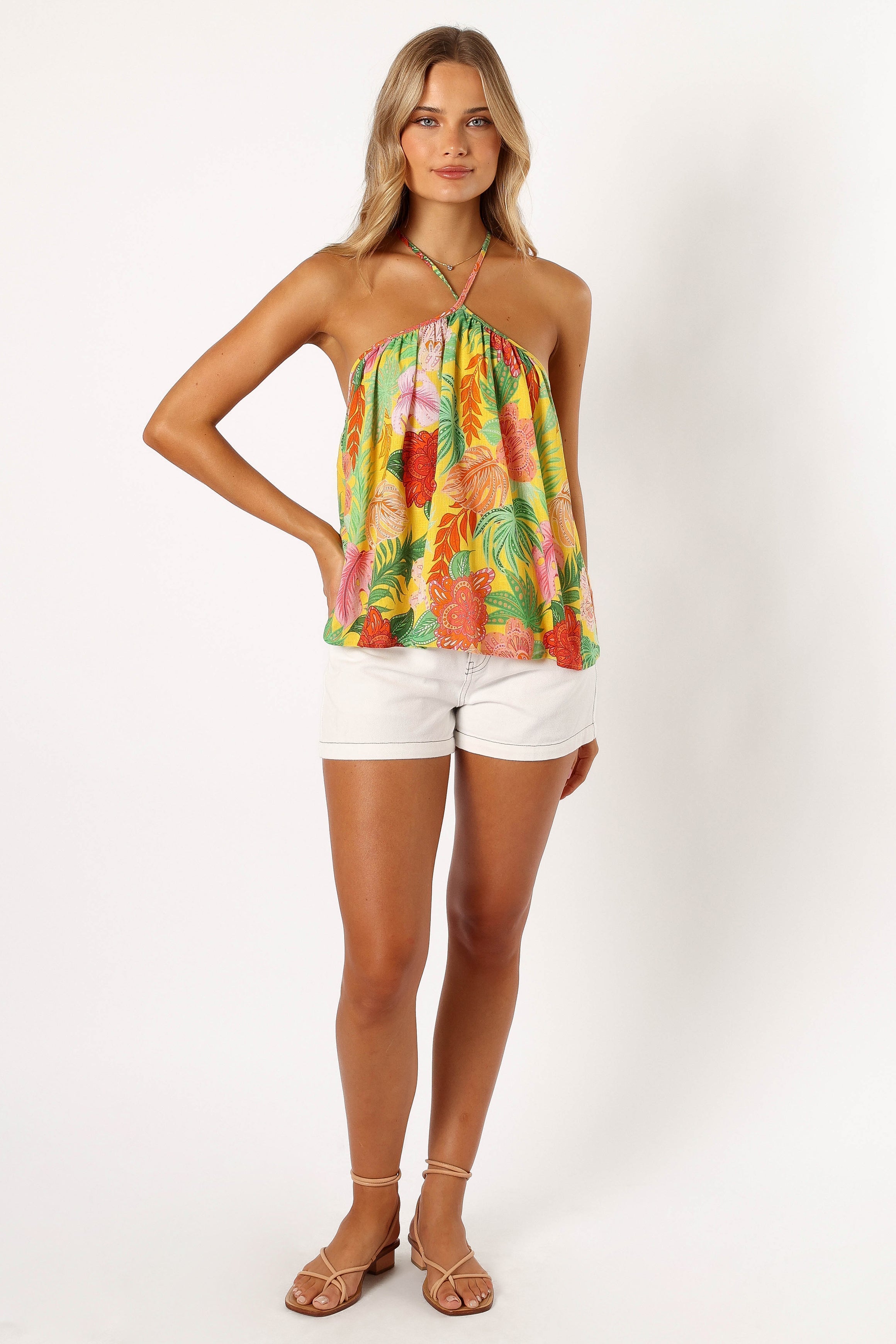 Petal and Pup USA TOPS Milton Halter Top - Leilani Print