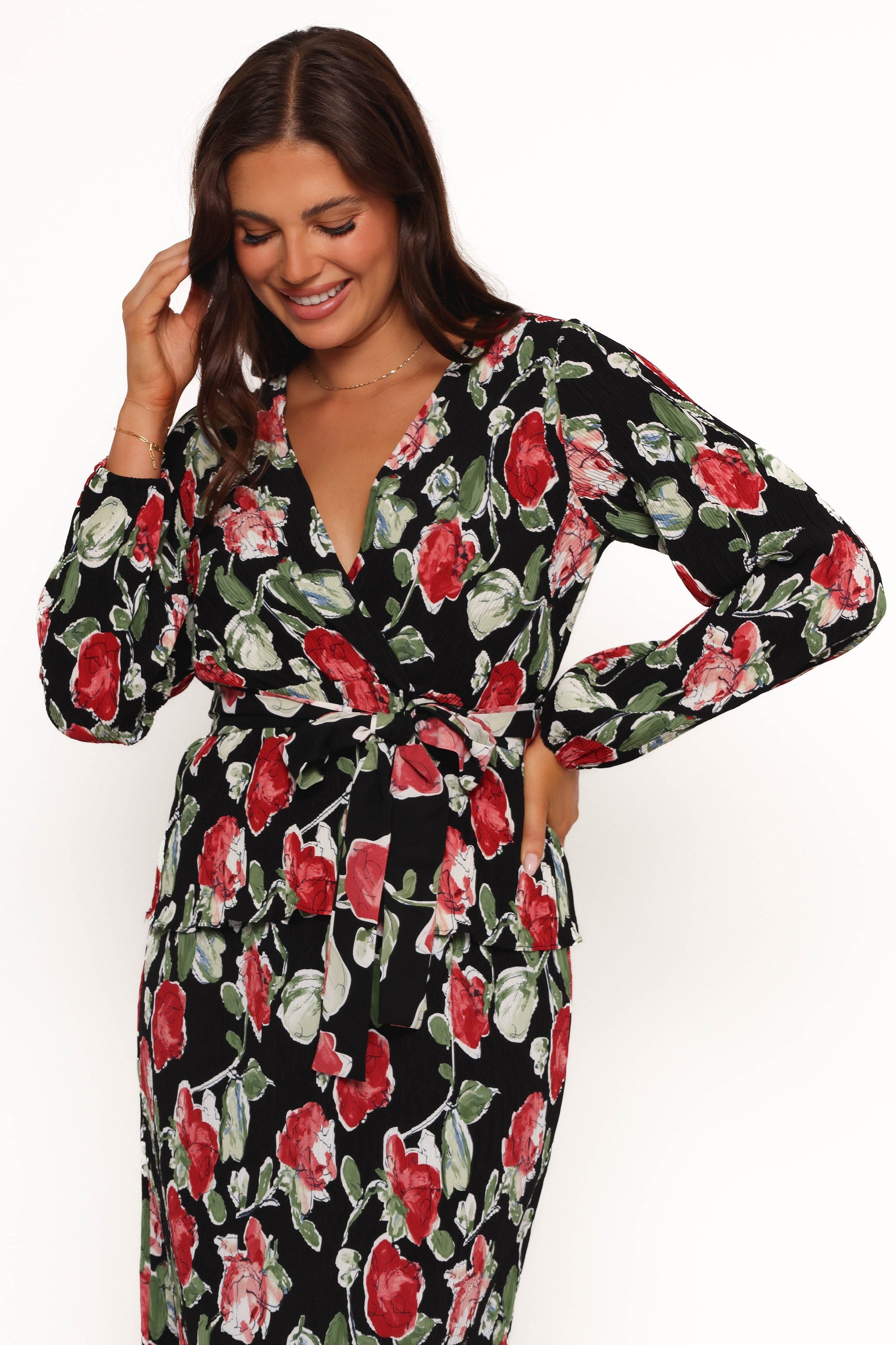 Petal and Pup USA TOPS Minelli Pleat Top - Black Rose