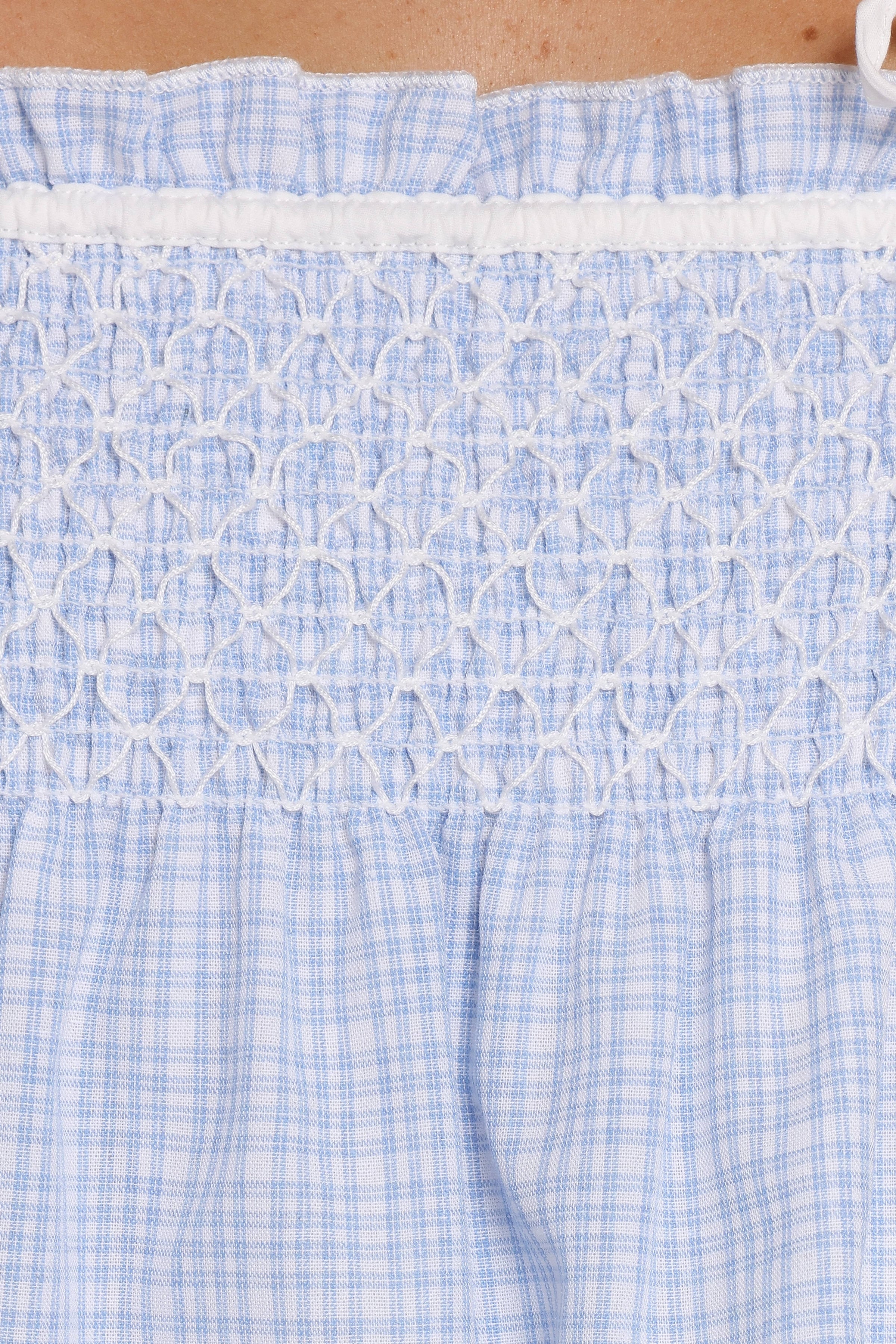Petal and Pup USA TOPS Mireille Baby Doll Top - Blue Gingham