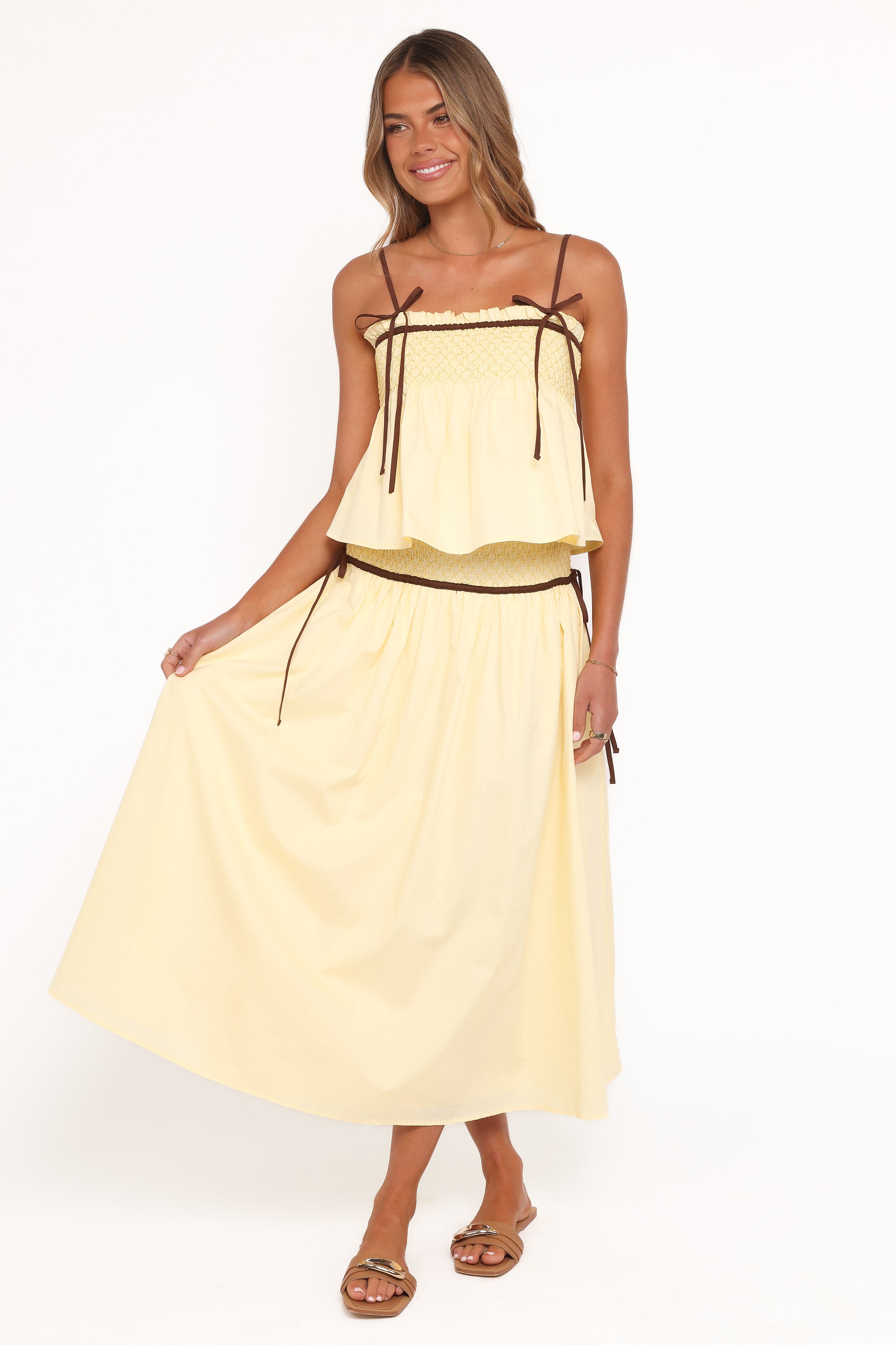 Petal and Pup USA TOPS Mireille Baby Doll Top - Lemon