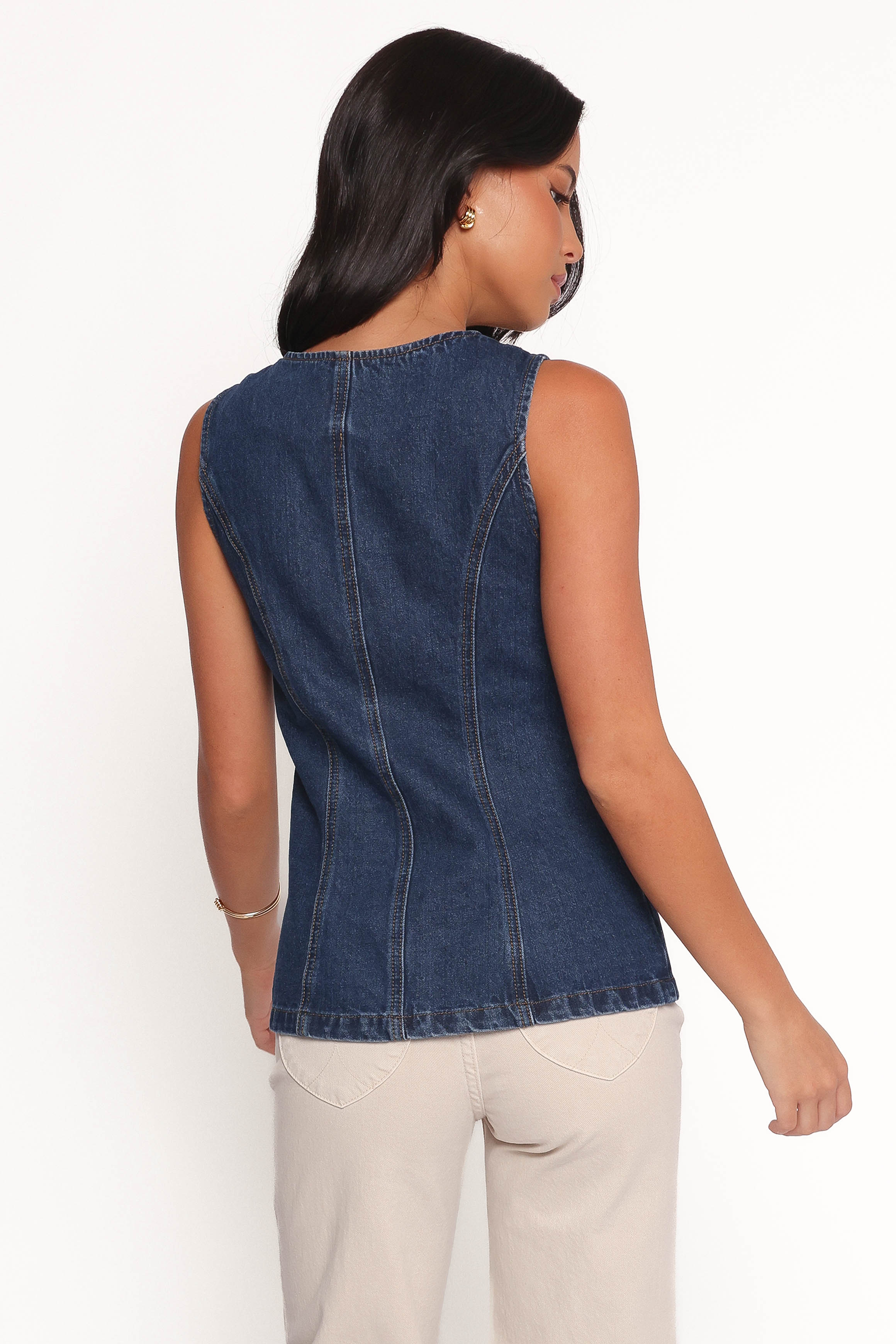Petal and Pup USA TOPS Nessa Denim Vest - Blue