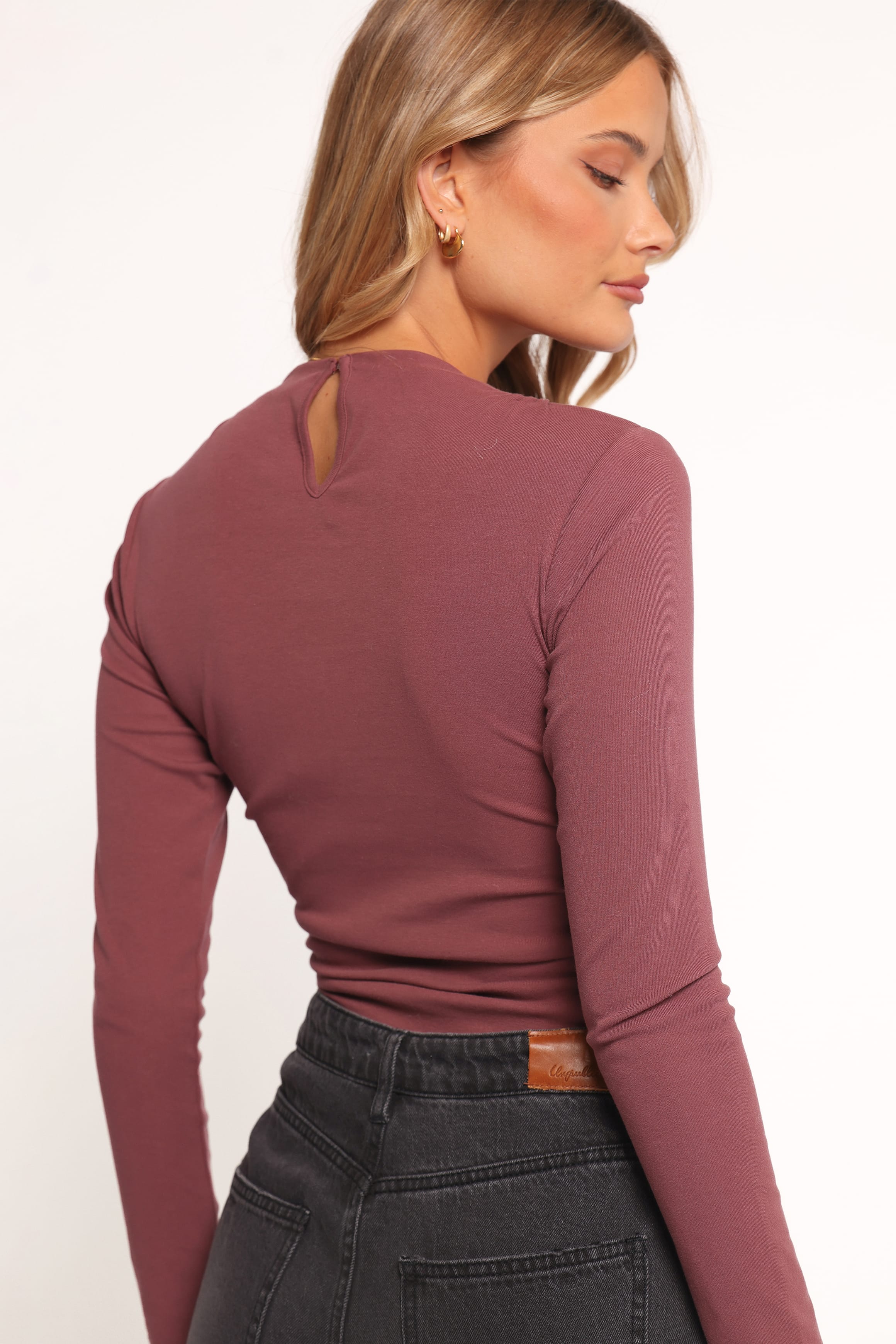 Petal and Pup USA TOPS Nissa Long Sleeve Top - Chocolate Cherry