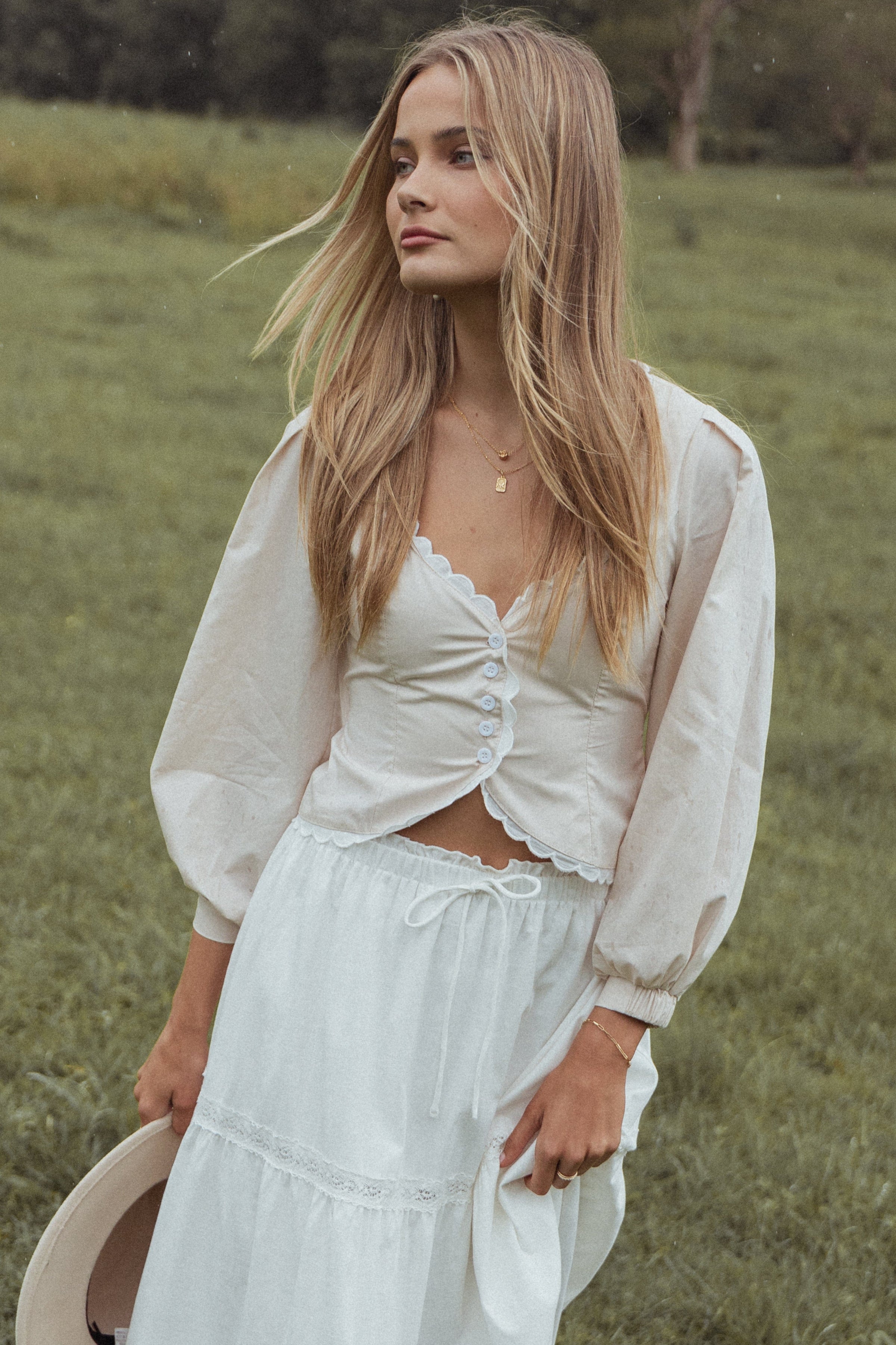 Petal and Pup USA TOPS Nolette Top - Cream White (Hold for Rack)