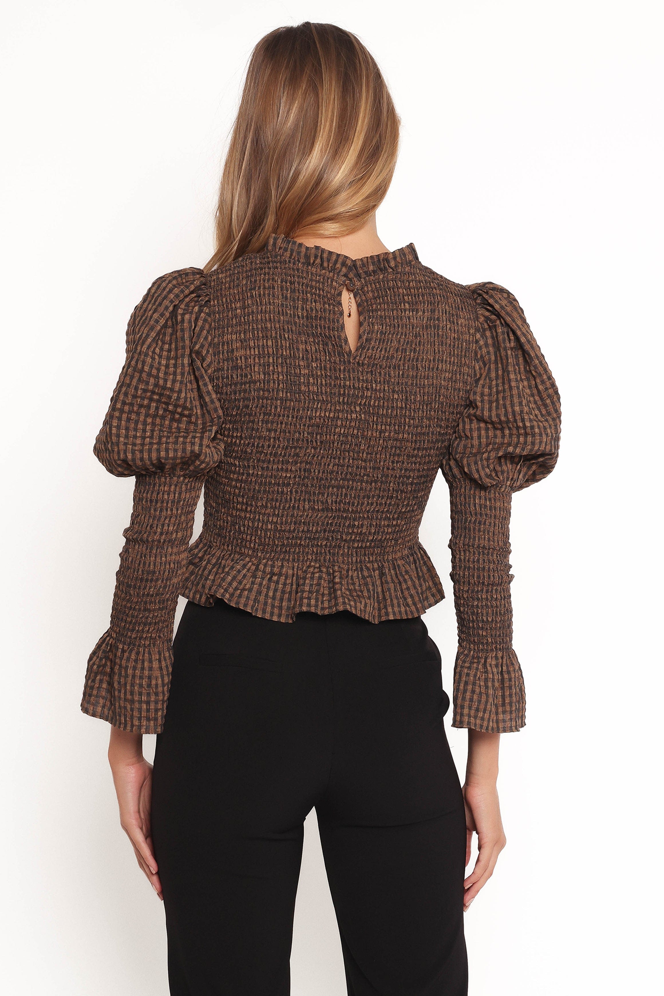 Petal and Pup USA TOPS Nora Long Sleeve Top - Check