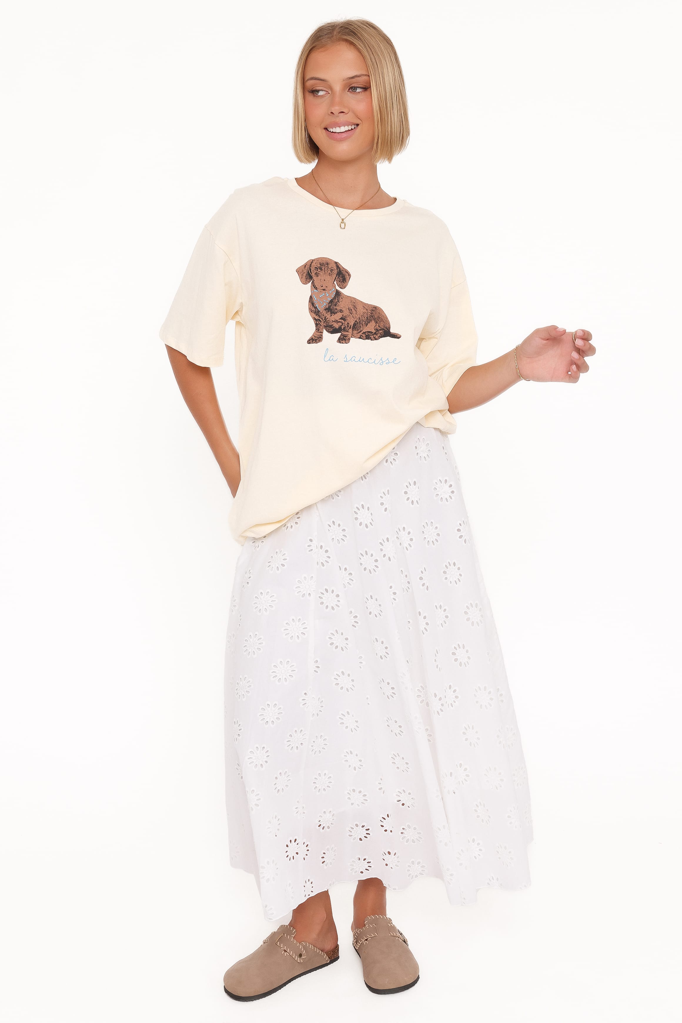 Petal and Pup USA TOPS Petite Saucisse Tee - Cream