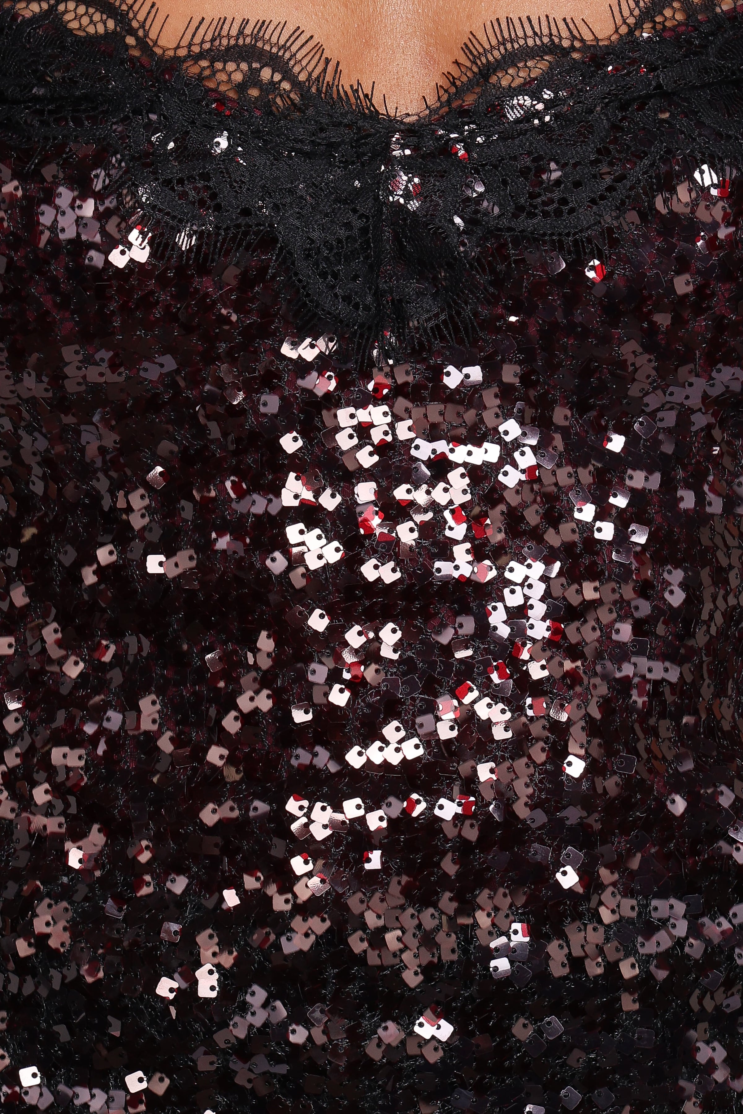 Petal and Pup USA TOPS Pixie Lace And Sequins Cami - Burgundy