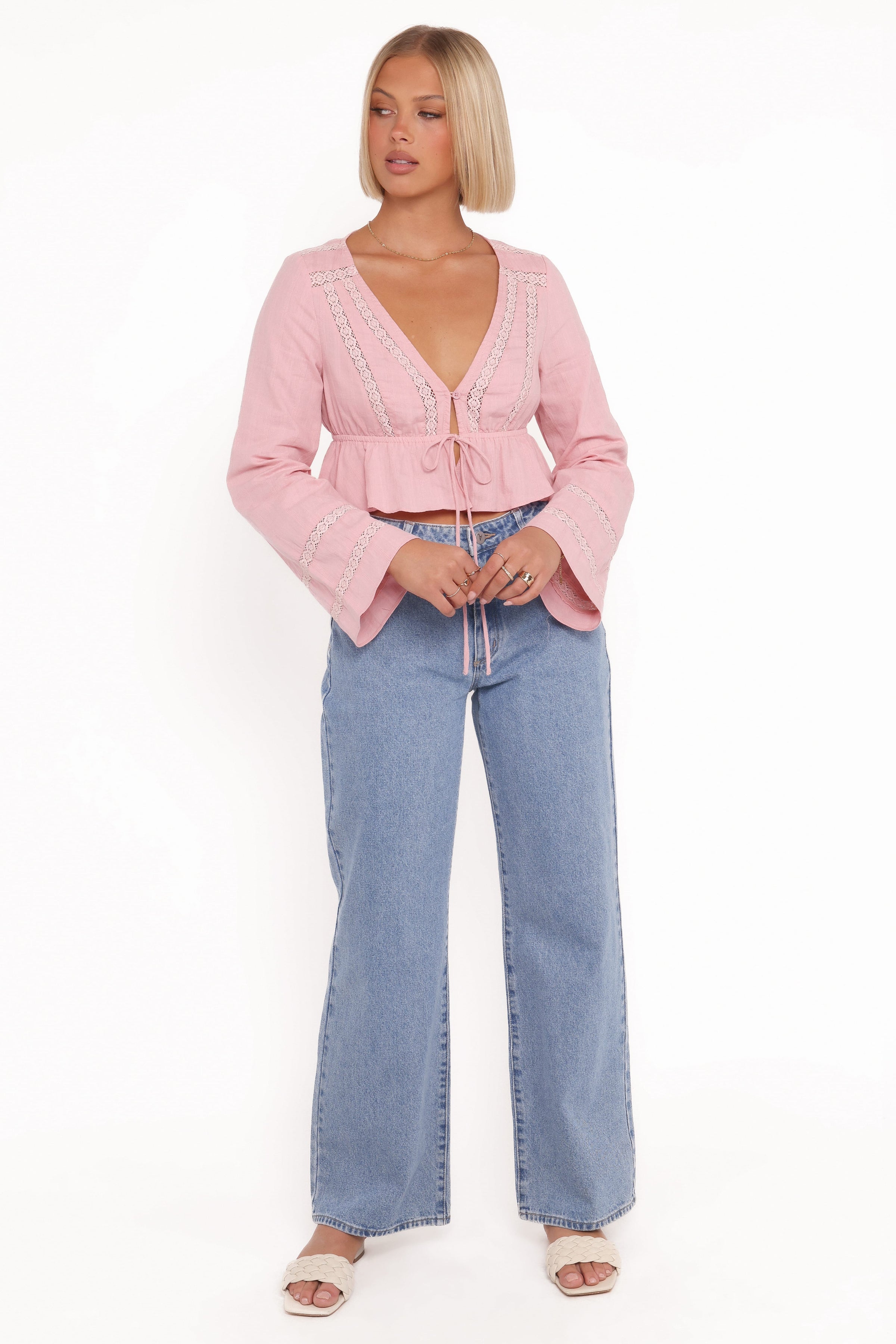 Petal and Pup USA TOPS Reed Long Sleeve Top - Pink