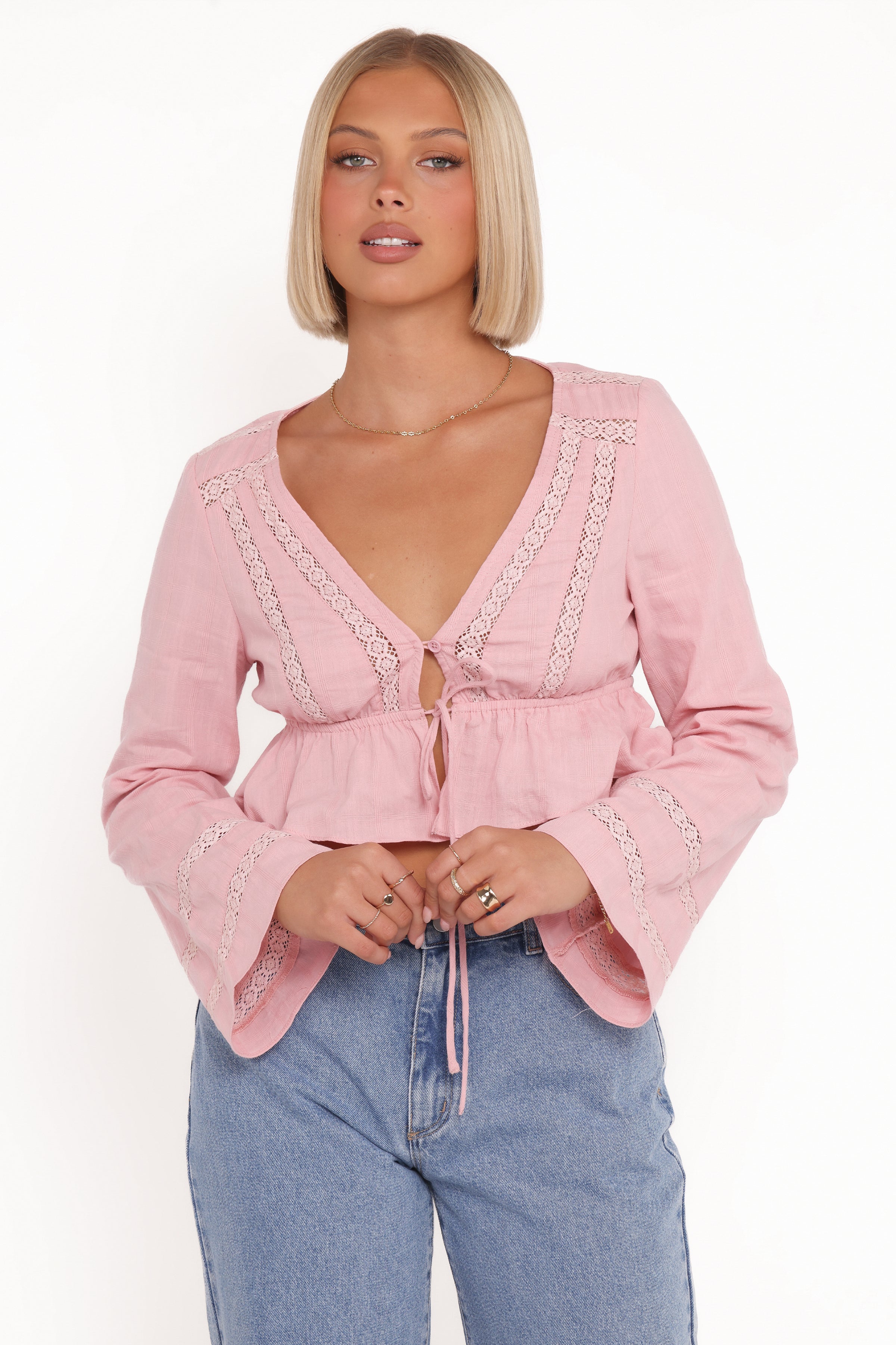 Petal and Pup USA TOPS Reed Long Sleeve Top - Pink