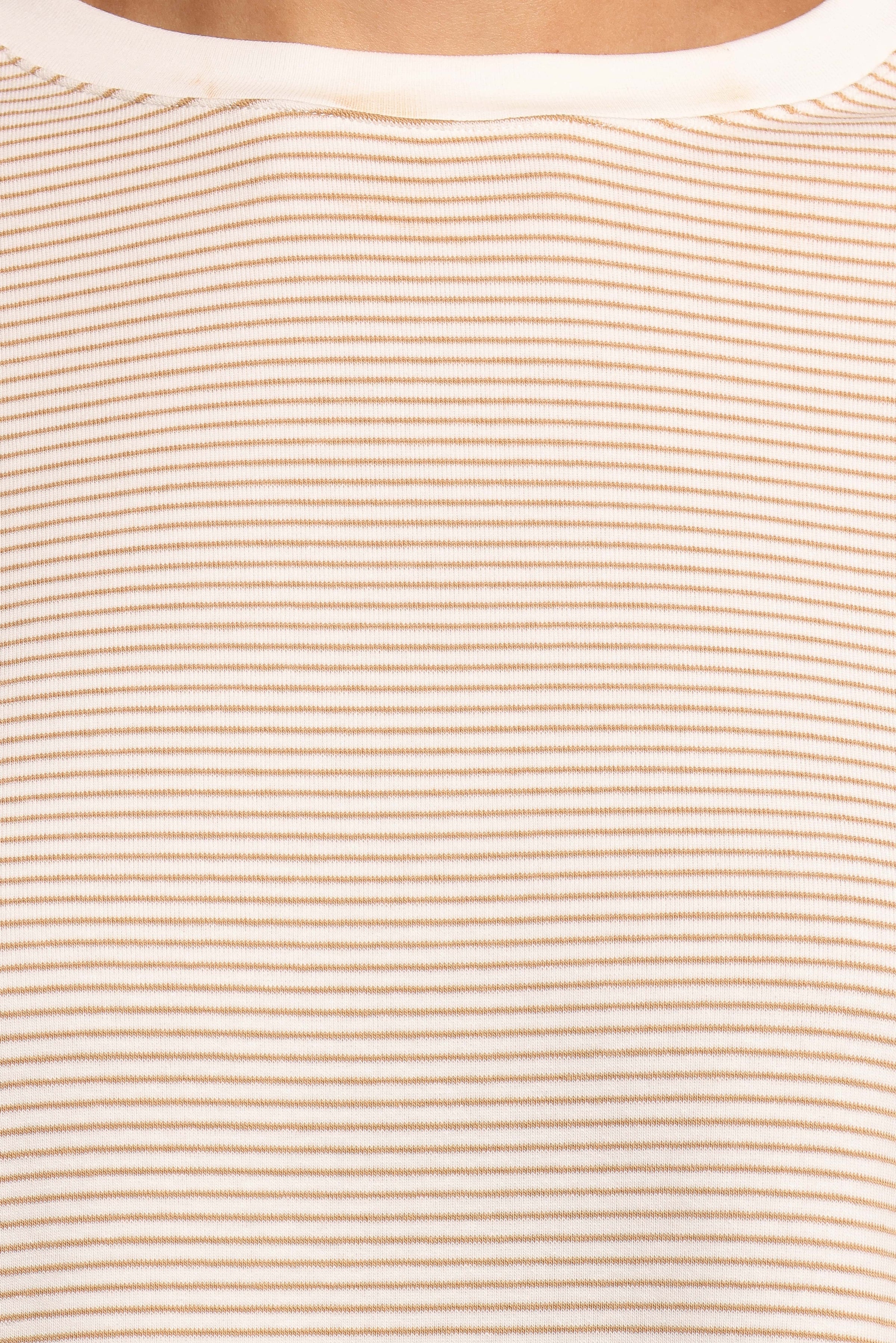 Petal and Pup USA TOPS Ruva Long Sleeve Tee - Beige White Stripe