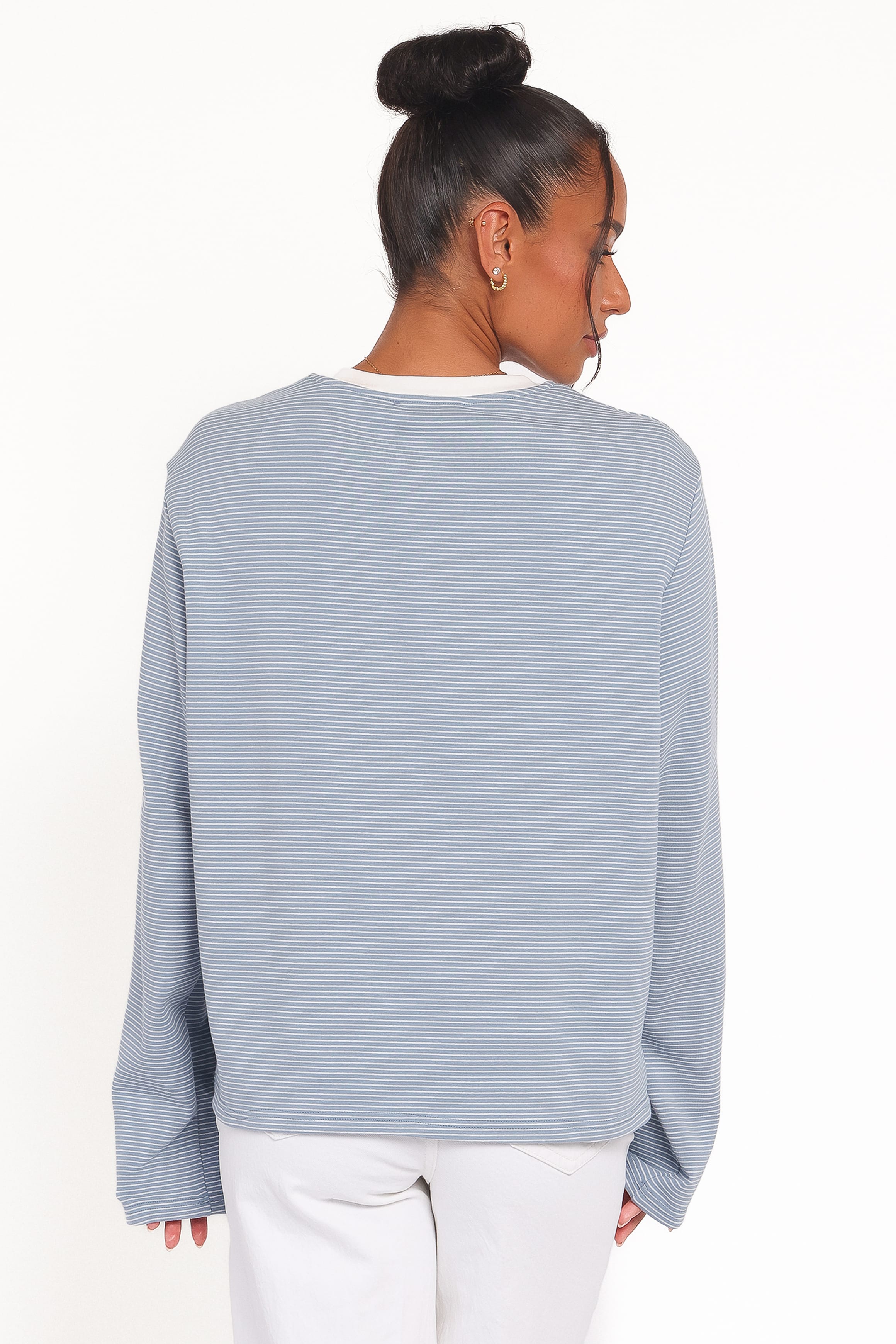 Petal and Pup USA TOPS Ruva Long Sleeve Tee - Blue White Stripe