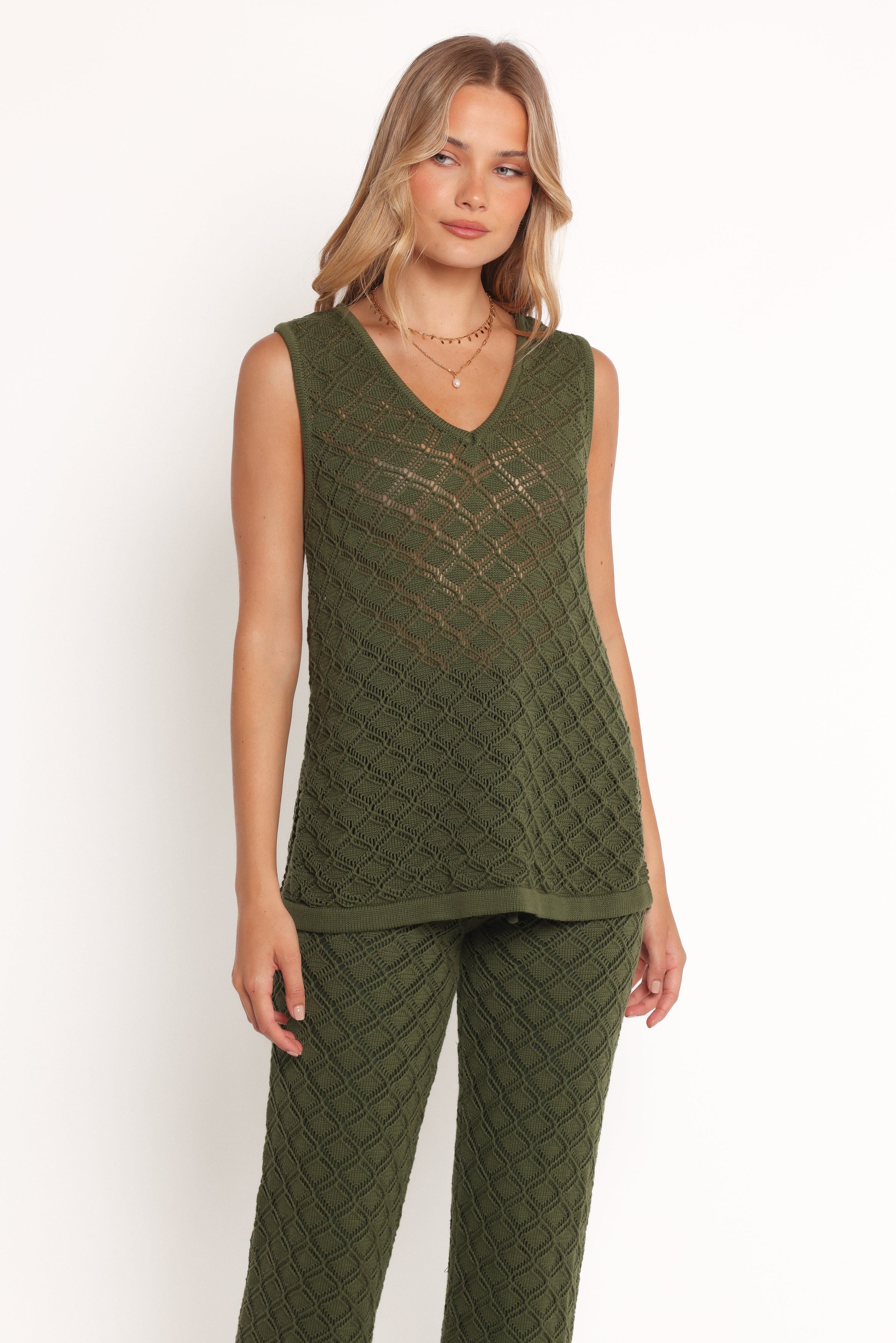 Petal and Pup USA TOPS Sable Textured Knit Top - Olive
