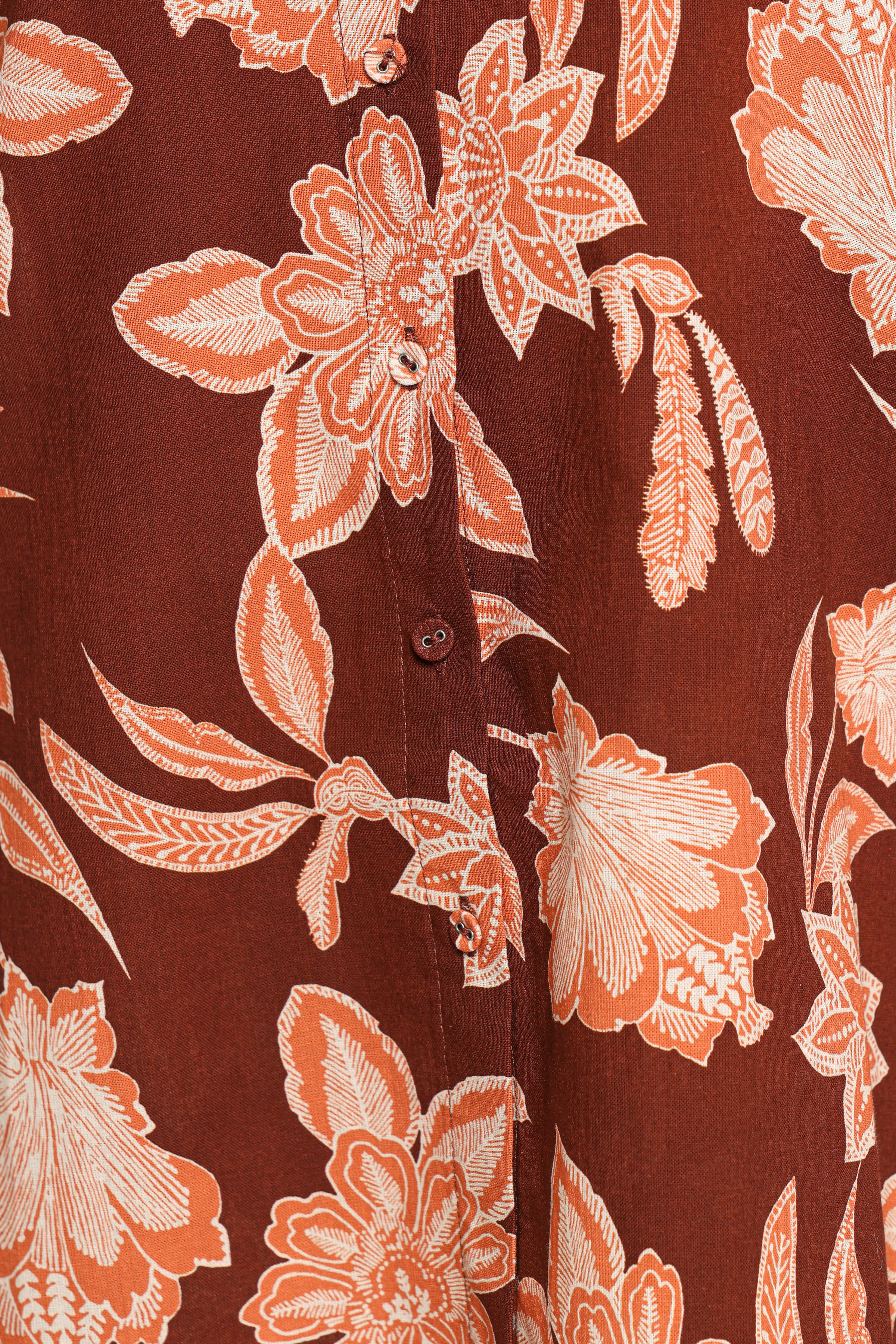 Petal and Pup USA TOPS Samira Short Sleeve Shirt - Orange Floral