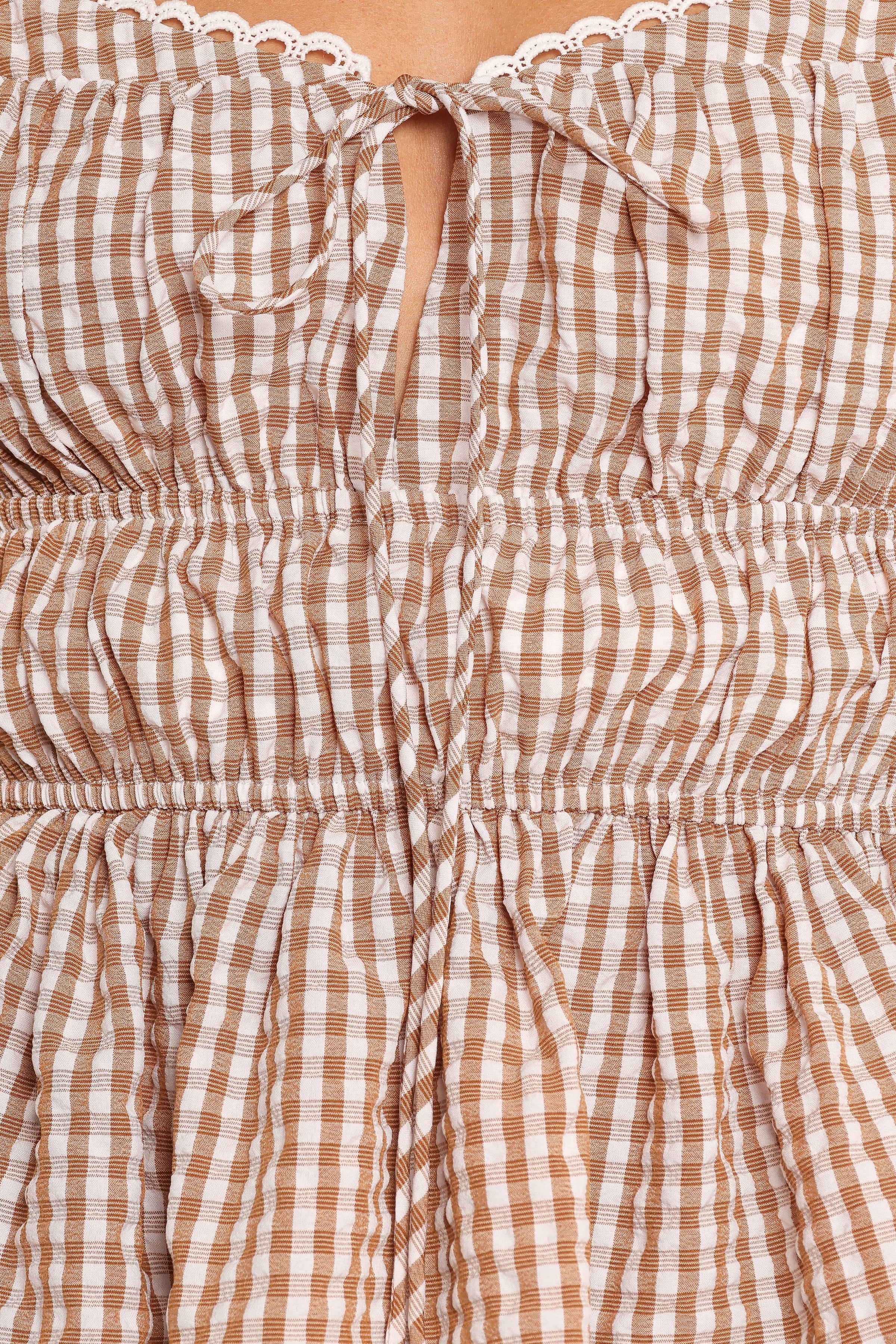 Petal and Pup USA TOPS Saphia Top - Brown Check