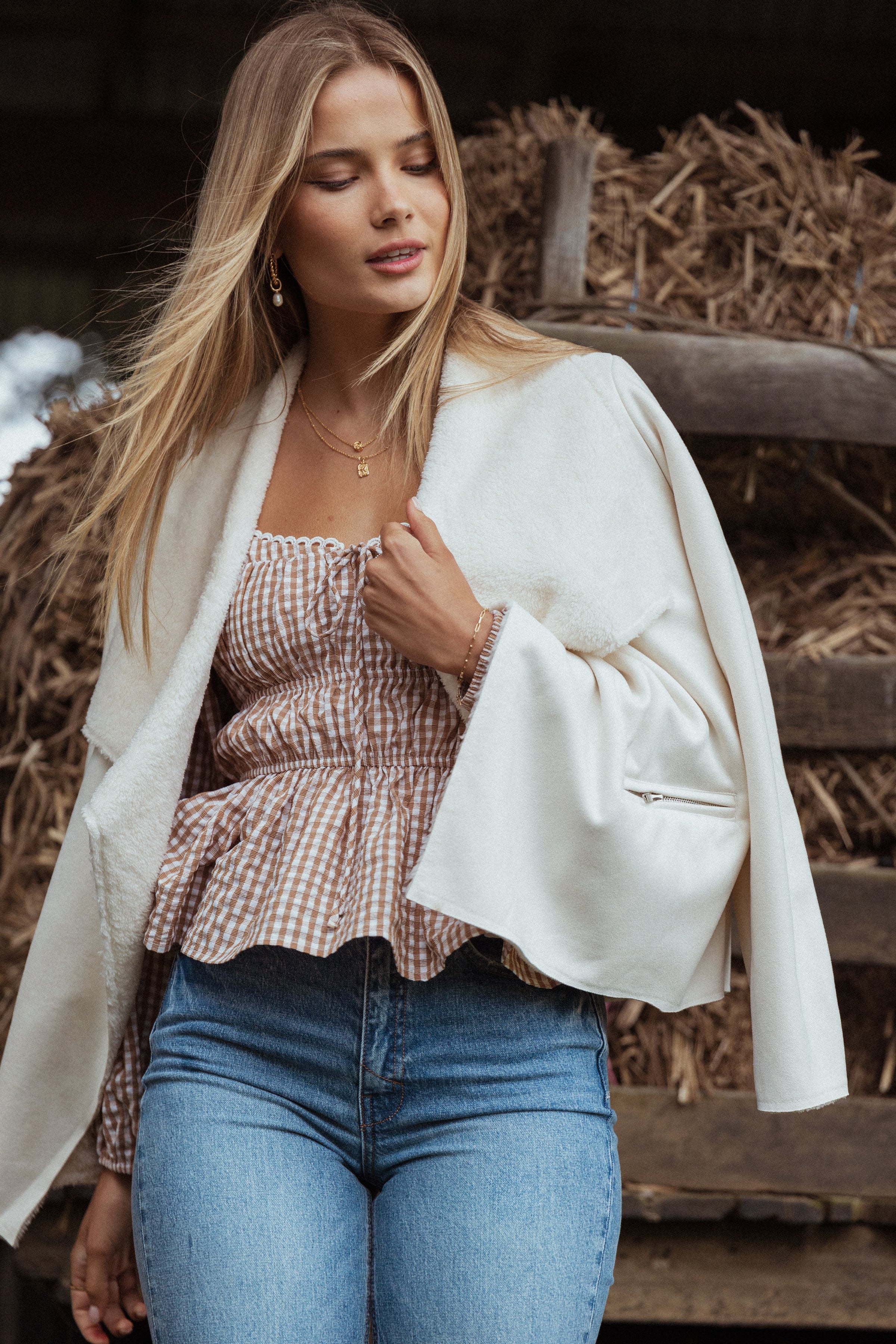 Petal and Pup USA TOPS Saphia Top - Brown Check