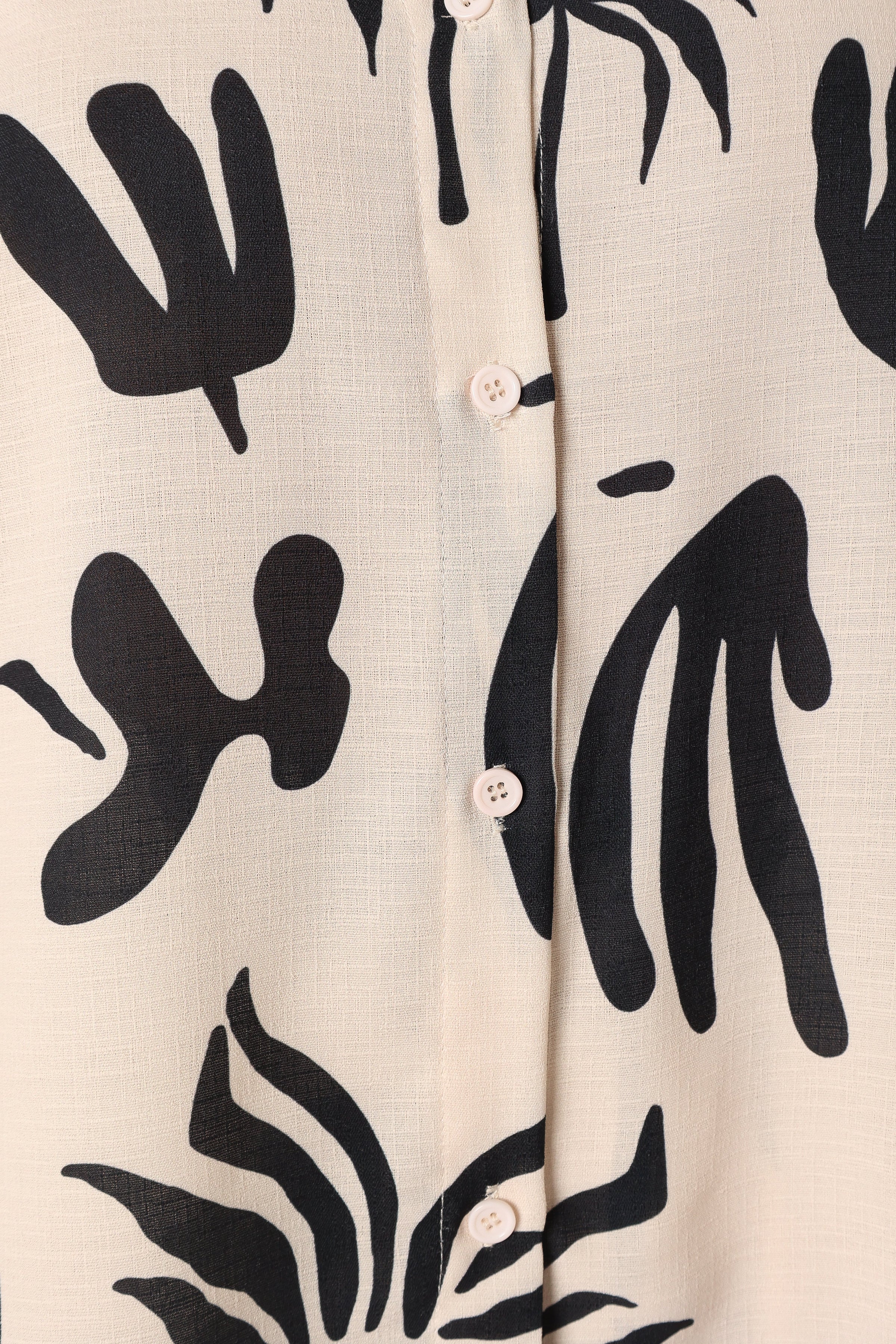 Petal and Pup USA TOPS Sawyer Short Sleeve Shirt - Beige Black