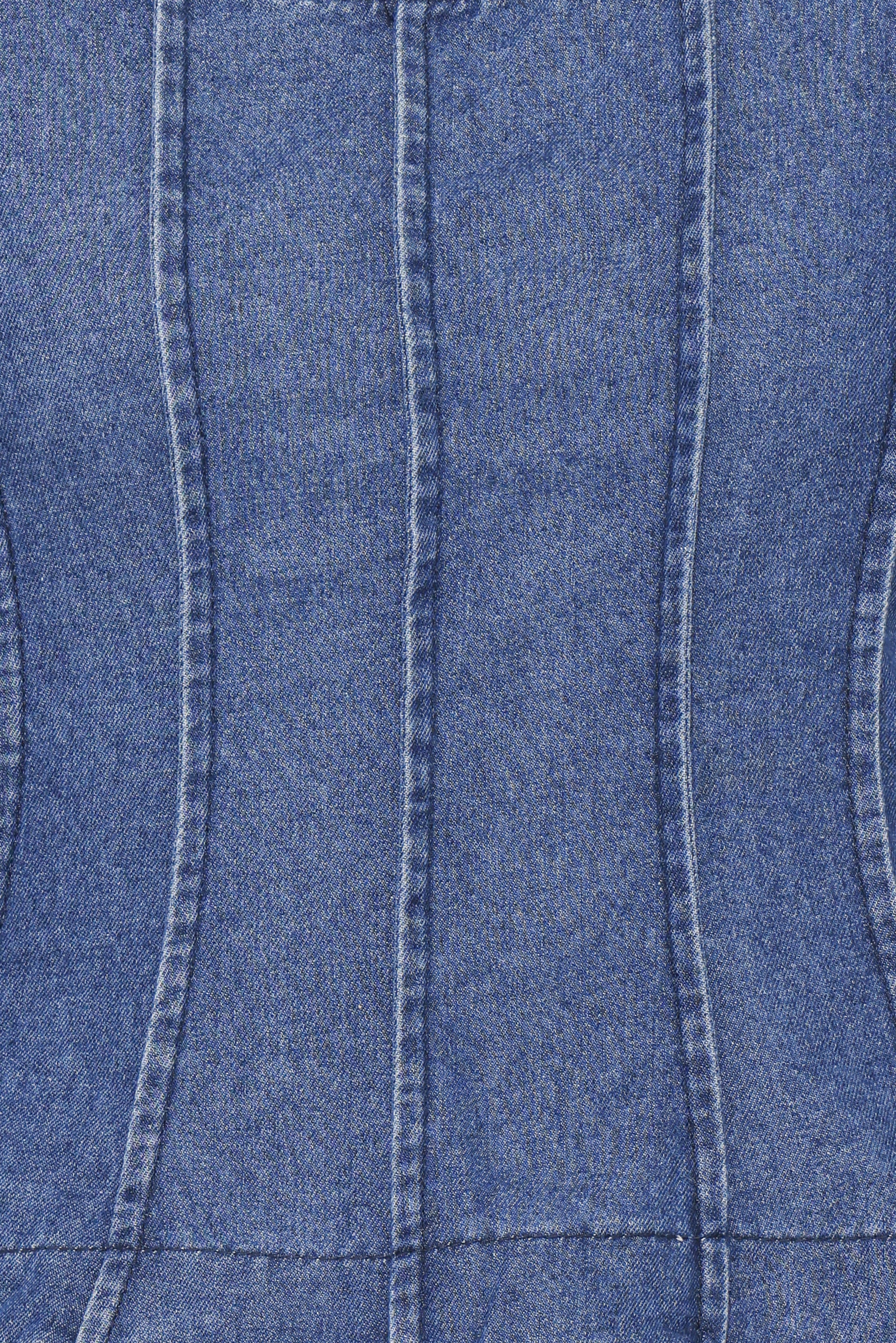 Petal and Pup USA TOPS Saylor Denim Peplum Top - Blue Medium Wash