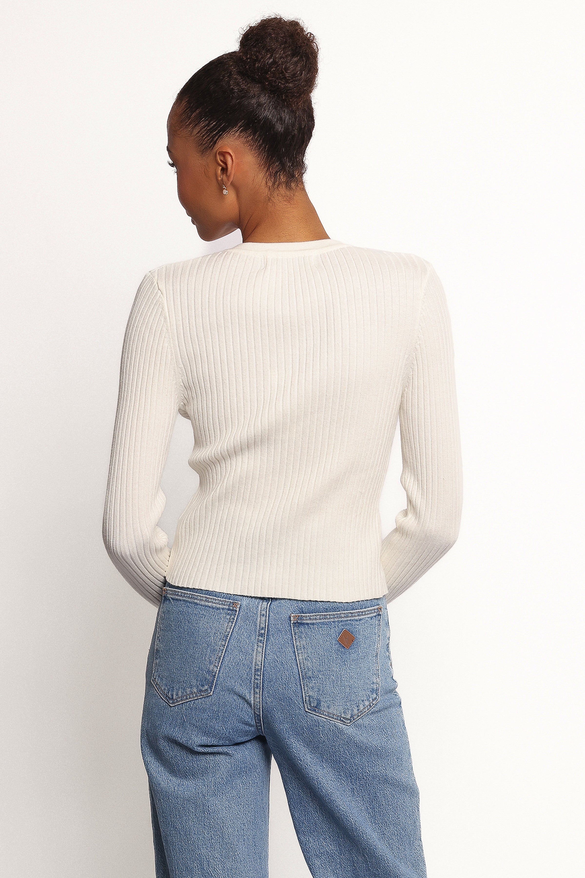 Petal and Pup USA TOPS Searie Ribbed Cardigan Top - Cream