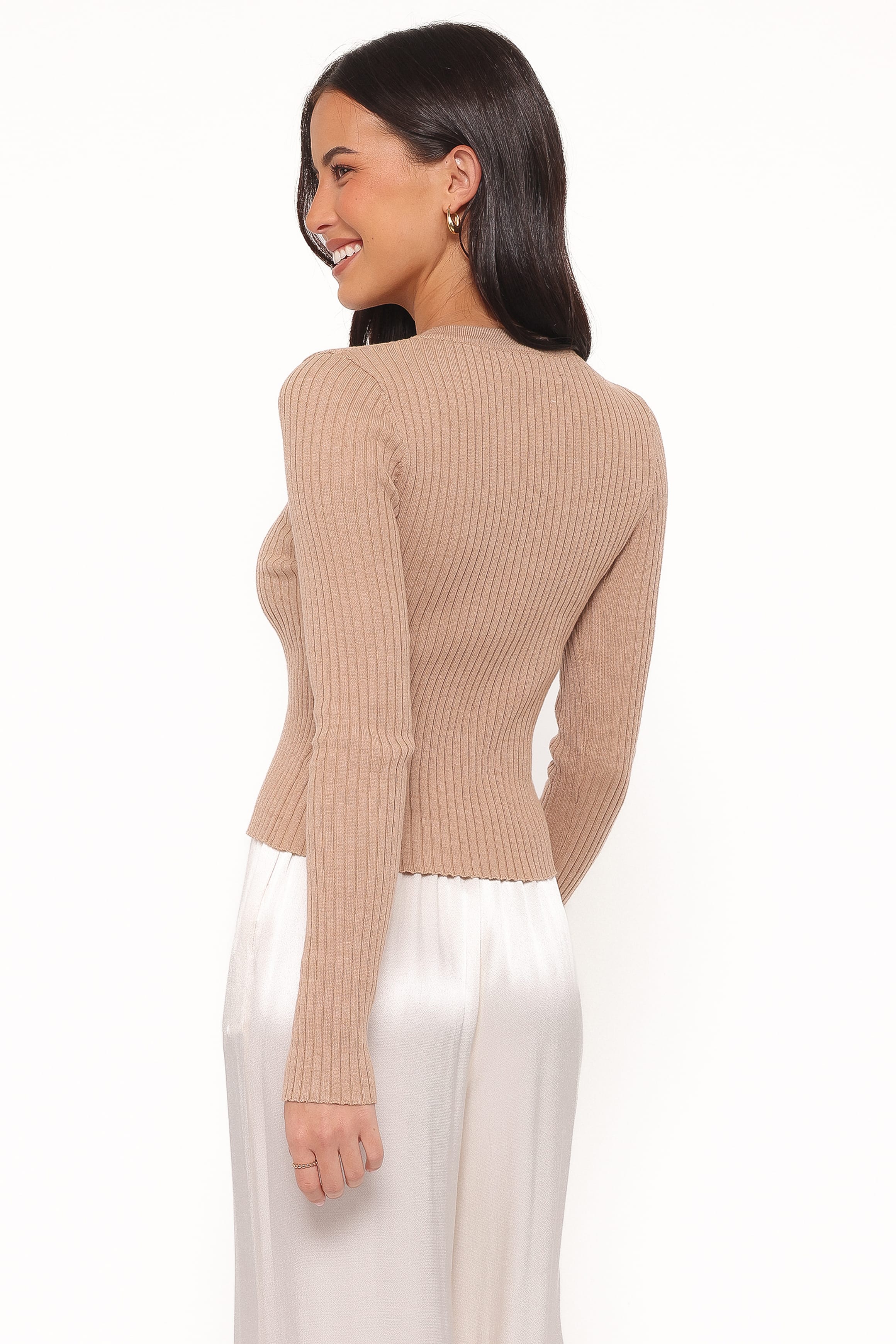 Petal and Pup USA TOPS Searie Ribbed Cardigan Top - Warm Sand