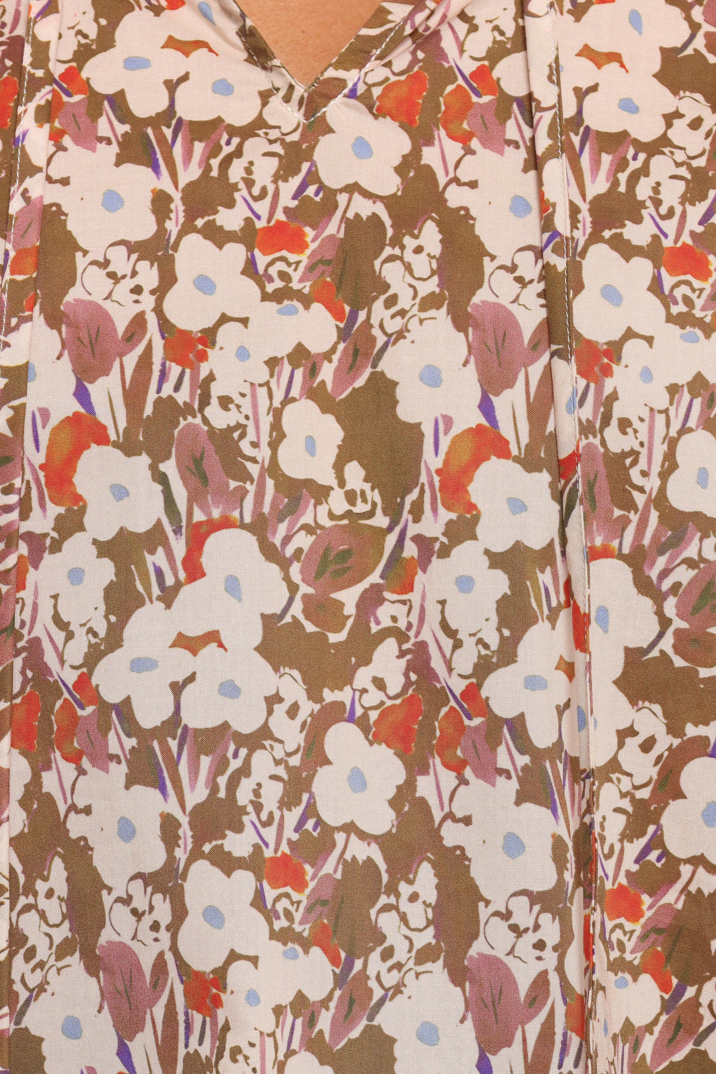 Petal and Pup USA TOPS Selmah Long Sleeve Top - Cream Olive Orange