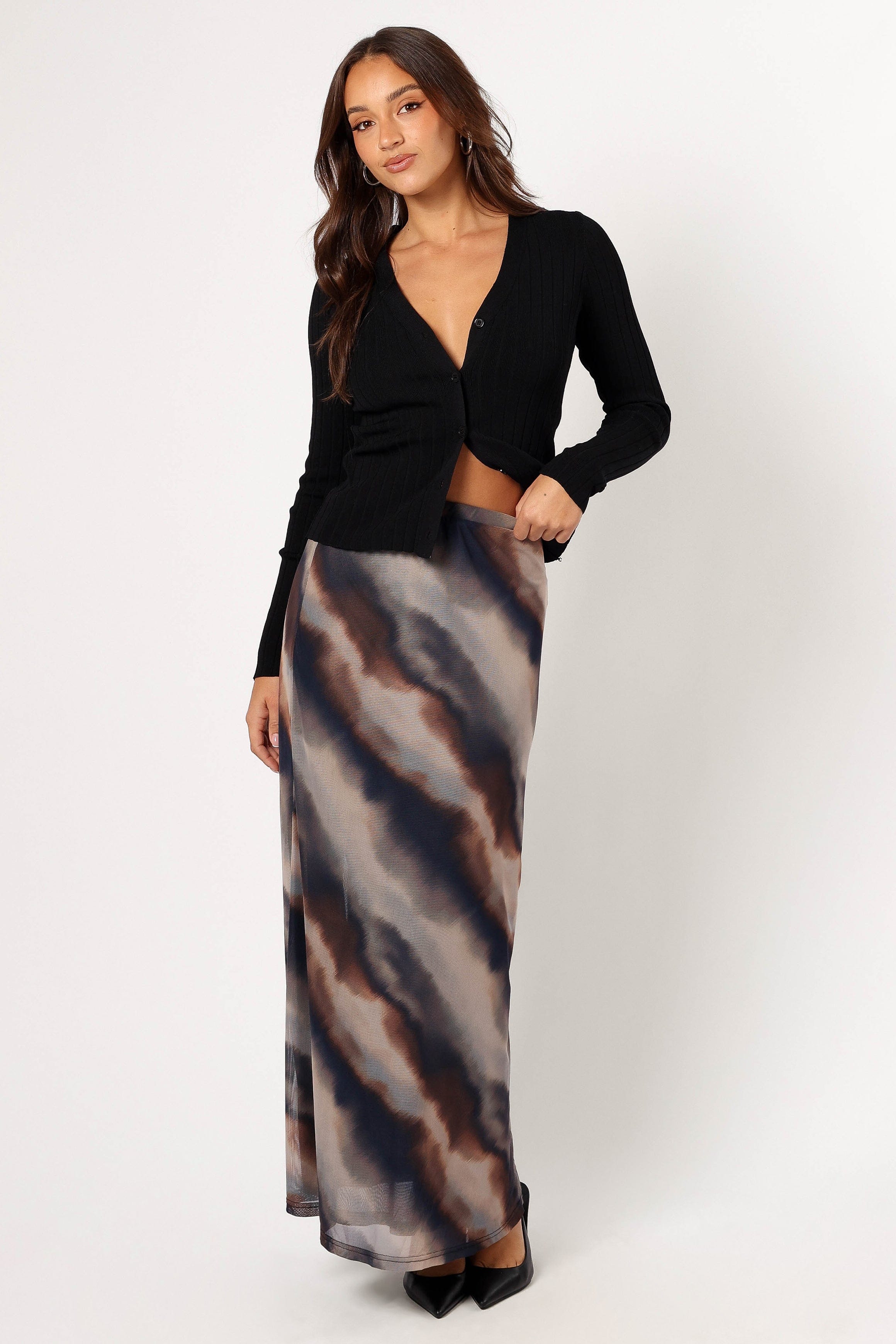 Petal and Pup USA TOPS Seraphine Knit Cardigan Top - Black