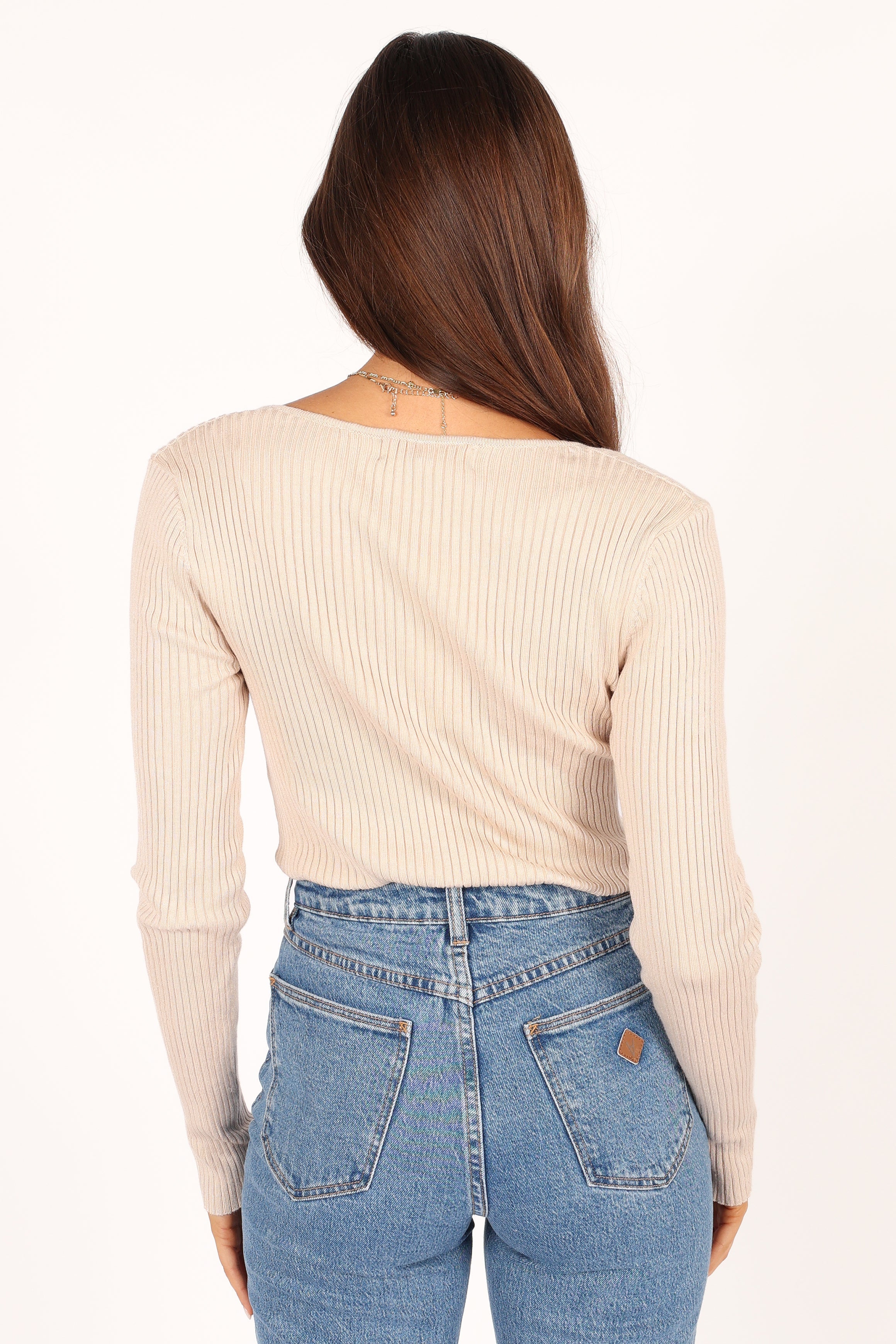 Petal and Pup USA TOPS Shani Ribbed Knit Top - Oatmeal